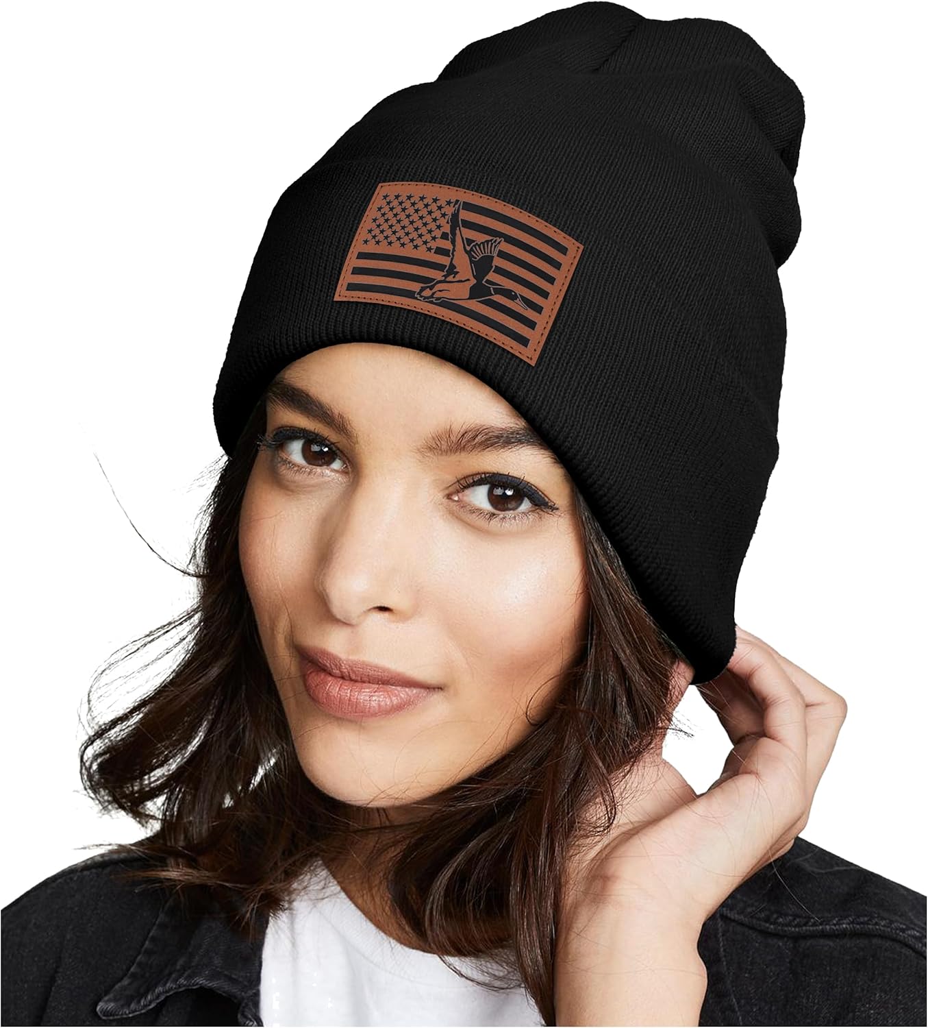 American Flag Hunting Beanie for Men Dad Grandpa Retirement Outdoor Gift for Hunters Deer Duck Gear - Image 5