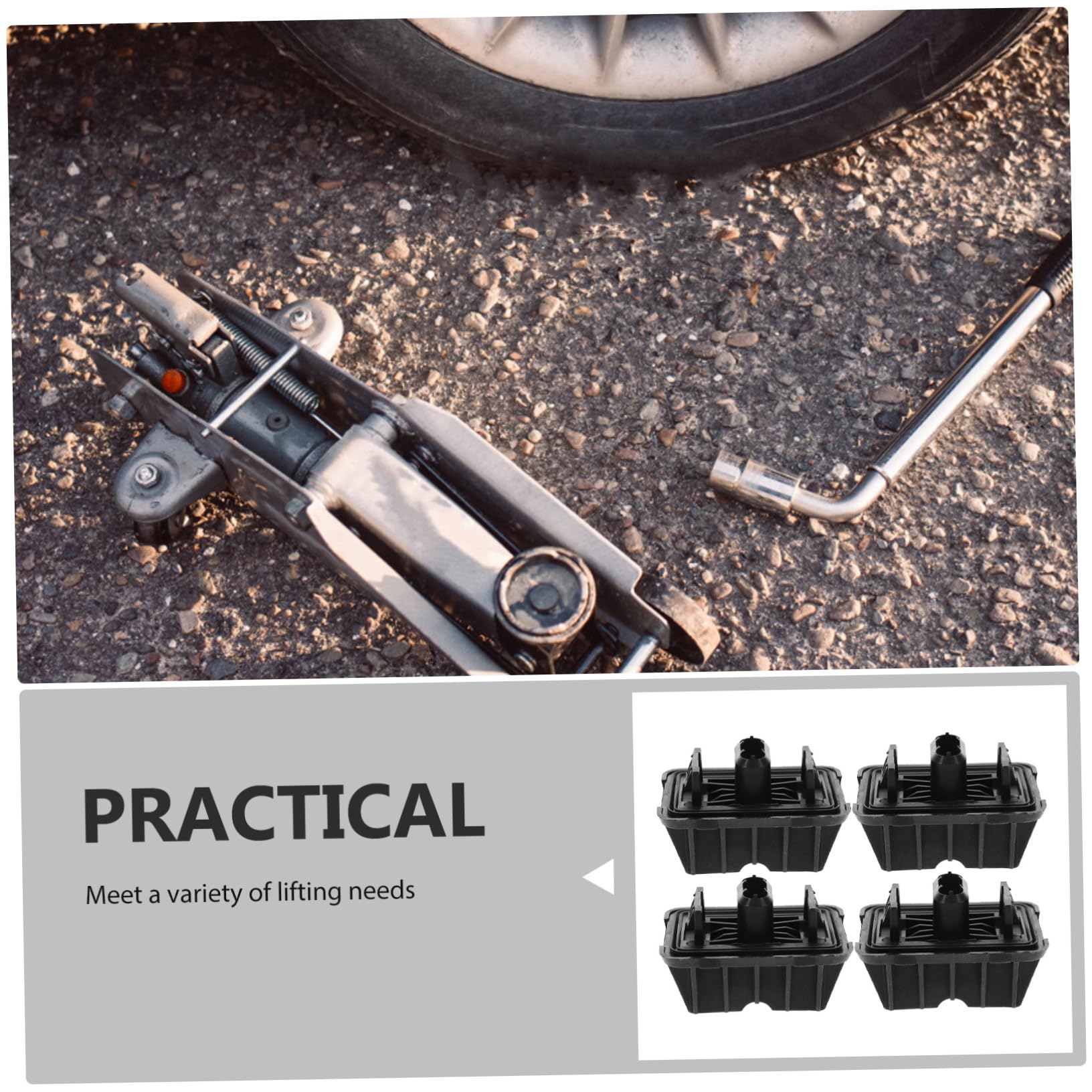 MAGICLULU in Gomma per Martinetto Sollevamento 4 Pezzi Base Resistente per Auto Compatibile Martinetti da Accessori Sicuri per Manutenzione Veicoli