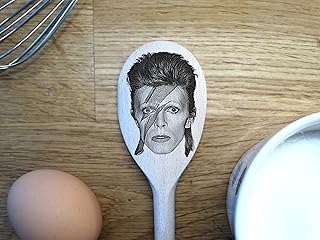 Ziggy Stardust's Face Engraved on a Wooden Spoon (30cm). David Bowie and Spiders From Mars. Glam Rock British Music Star. Rise and Fall