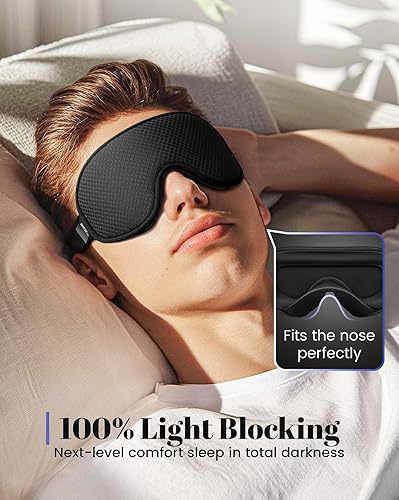 Miniatura 19 de WAOAW Máscara de dormir para hombres y mujeres: máscaras opacas para dormir - Máscara de ojos 3D transpirable suave y cómoda para viajes - Máscaras