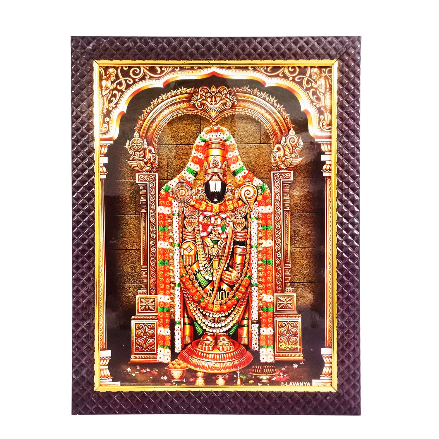 Buy Pooja Ghar Gold Tirupati Balaji Photo Frame ( 10 x 12.5 inch) God