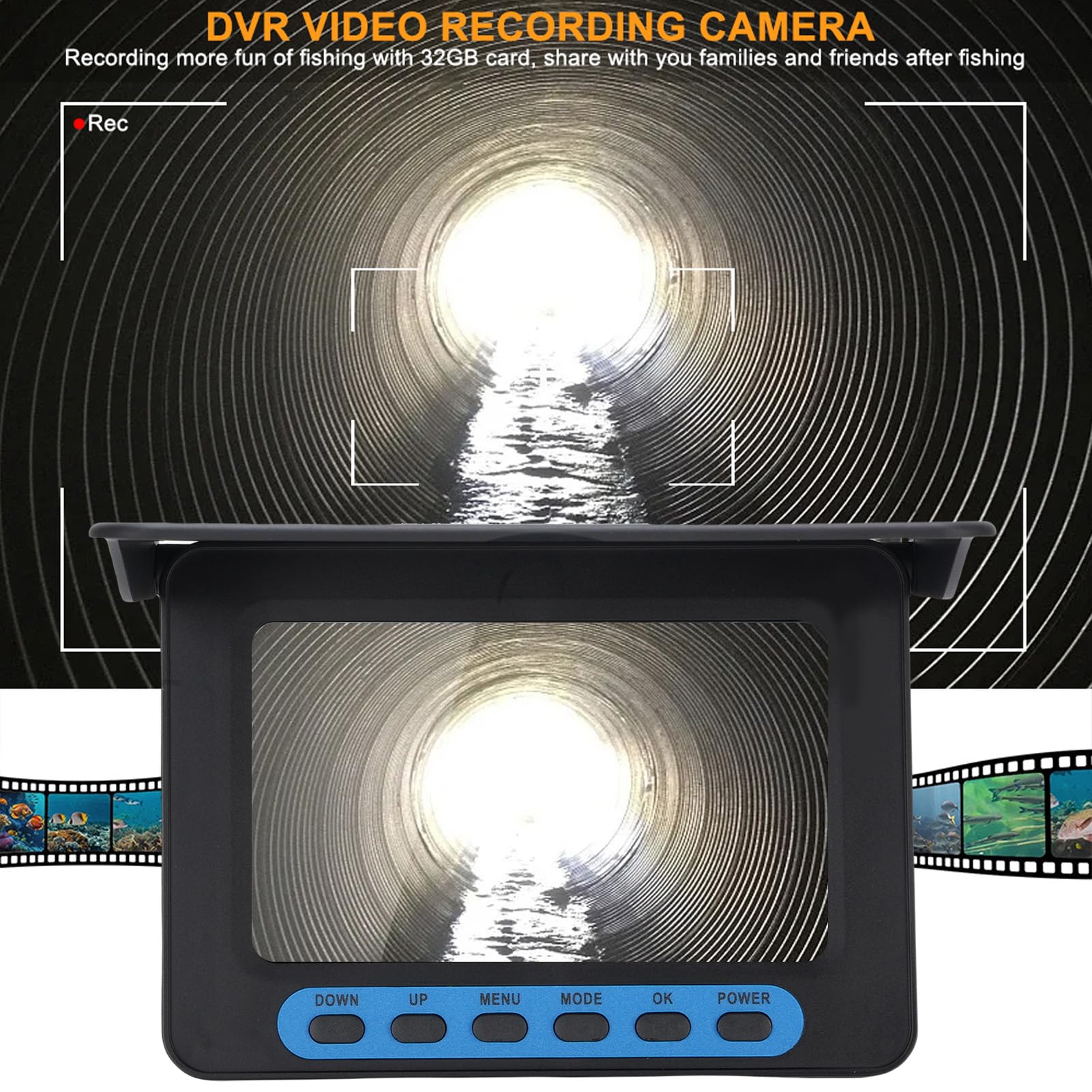 Jectse Kamera Inspekcyjna do Rur Kamera Inspekcyjna 18mm 1080P HD z 5-calowym Kolorowym Wyświetlaczem DVR i kartą Pamięci 32GB, 6 Lampkami LED, wodoszczelność IP68 do