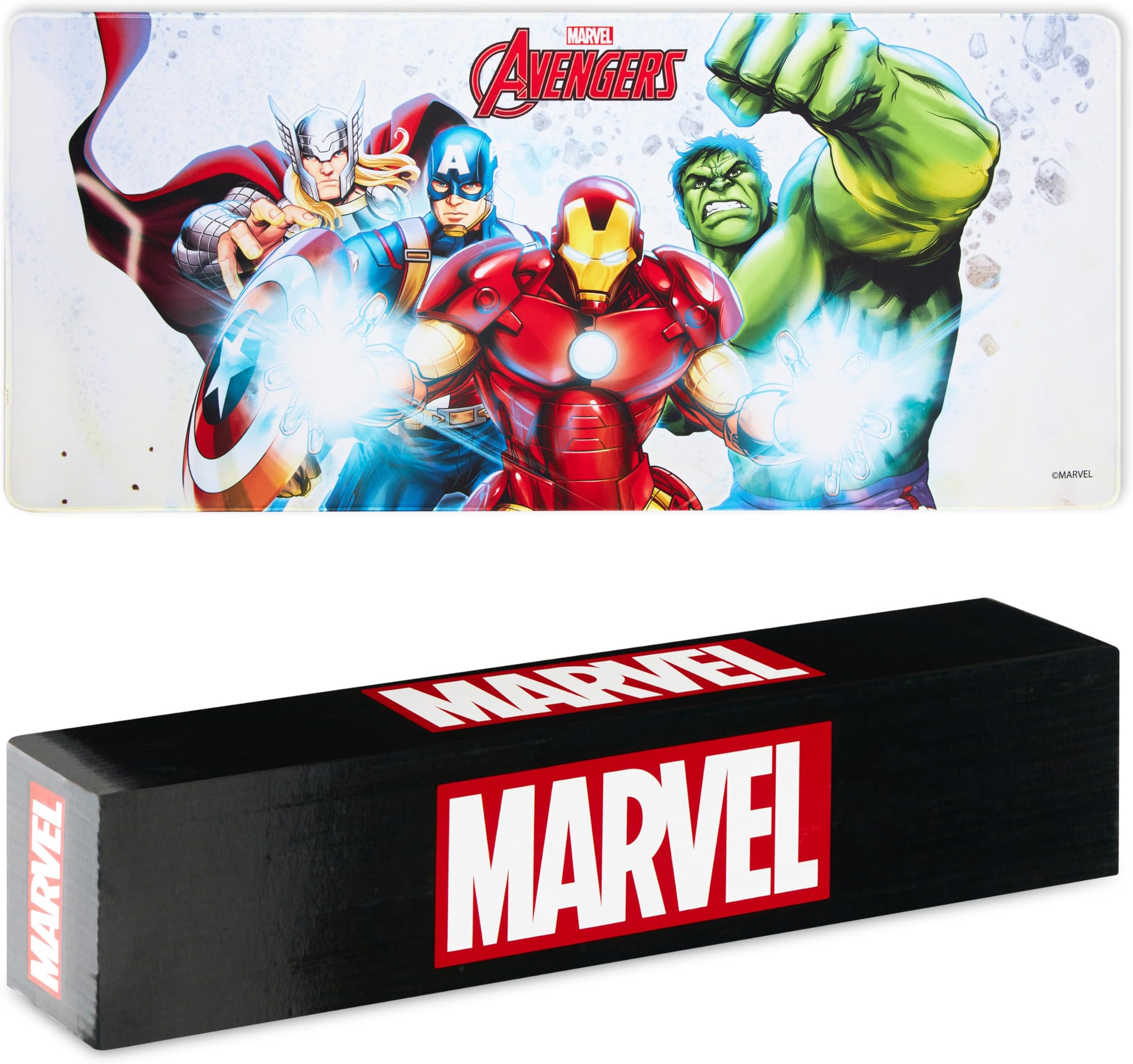 Marvel Avengers Desk Mat Large Mouse Mat 80 x 36 cm Desk Protector Mat PC Laptop Keyboard Groot Spiderman Gifts (White Avengers)