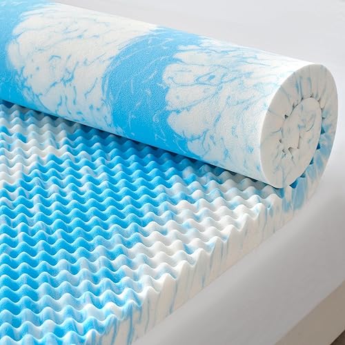 Miniatura 14 de SINWEEK Cubrecolchón de Espuma Viscoelástica con Relieve de Huevera de 2 Pulgadas Tamaño Individual, Almohadilla de Colchón Suave para Alivio del