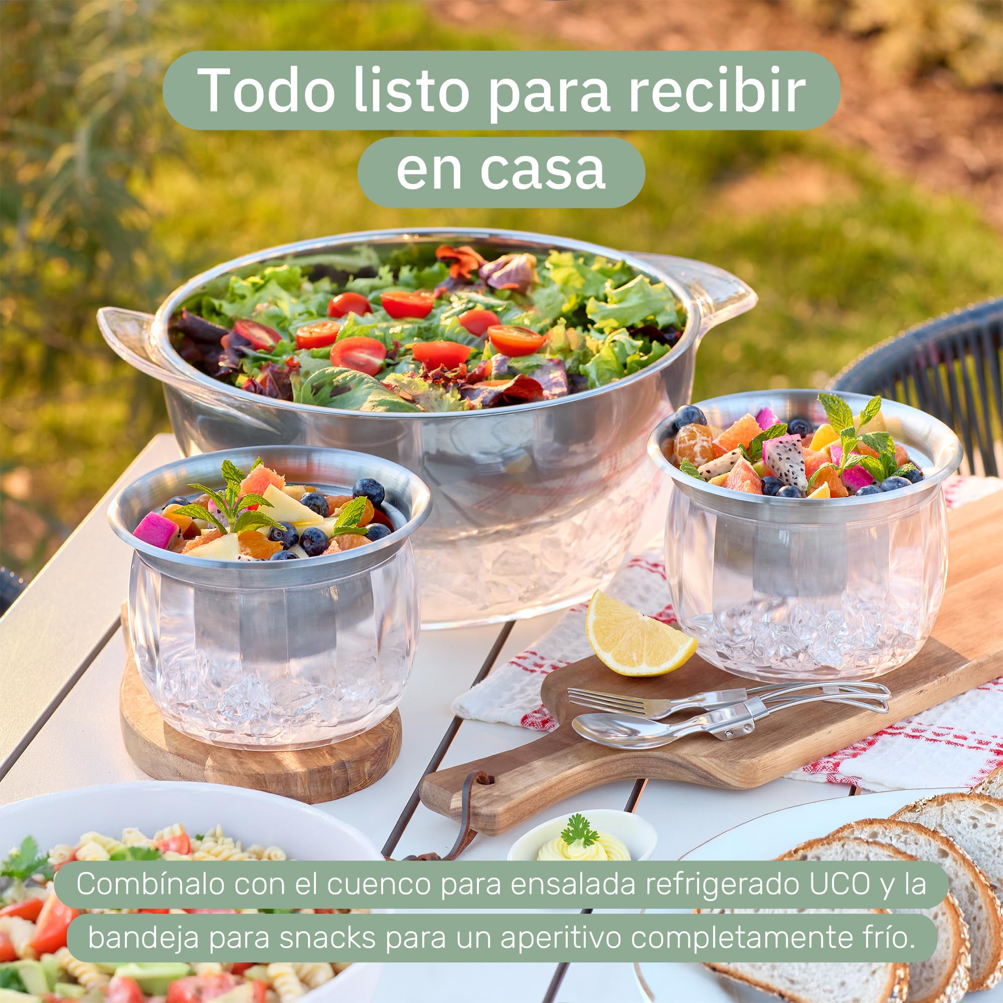 UCO Bol de Acero Inoxidable Doble Pared, 530 ml y 1 L (Pack de 2)