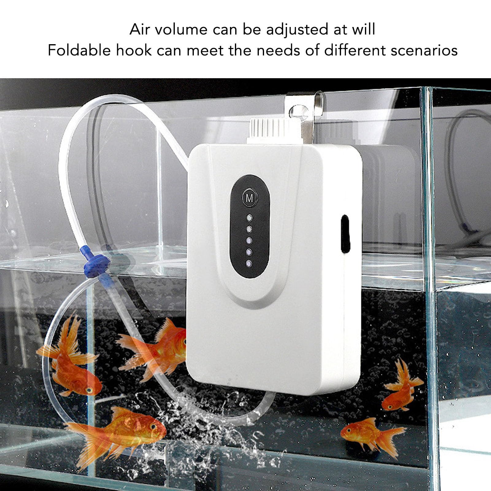 Bomba de aire solar para acuario, aireador de oxígeno ajustable, bajo nivel de ruido con panel solar batería recargable para peceras, pesca al aire libre