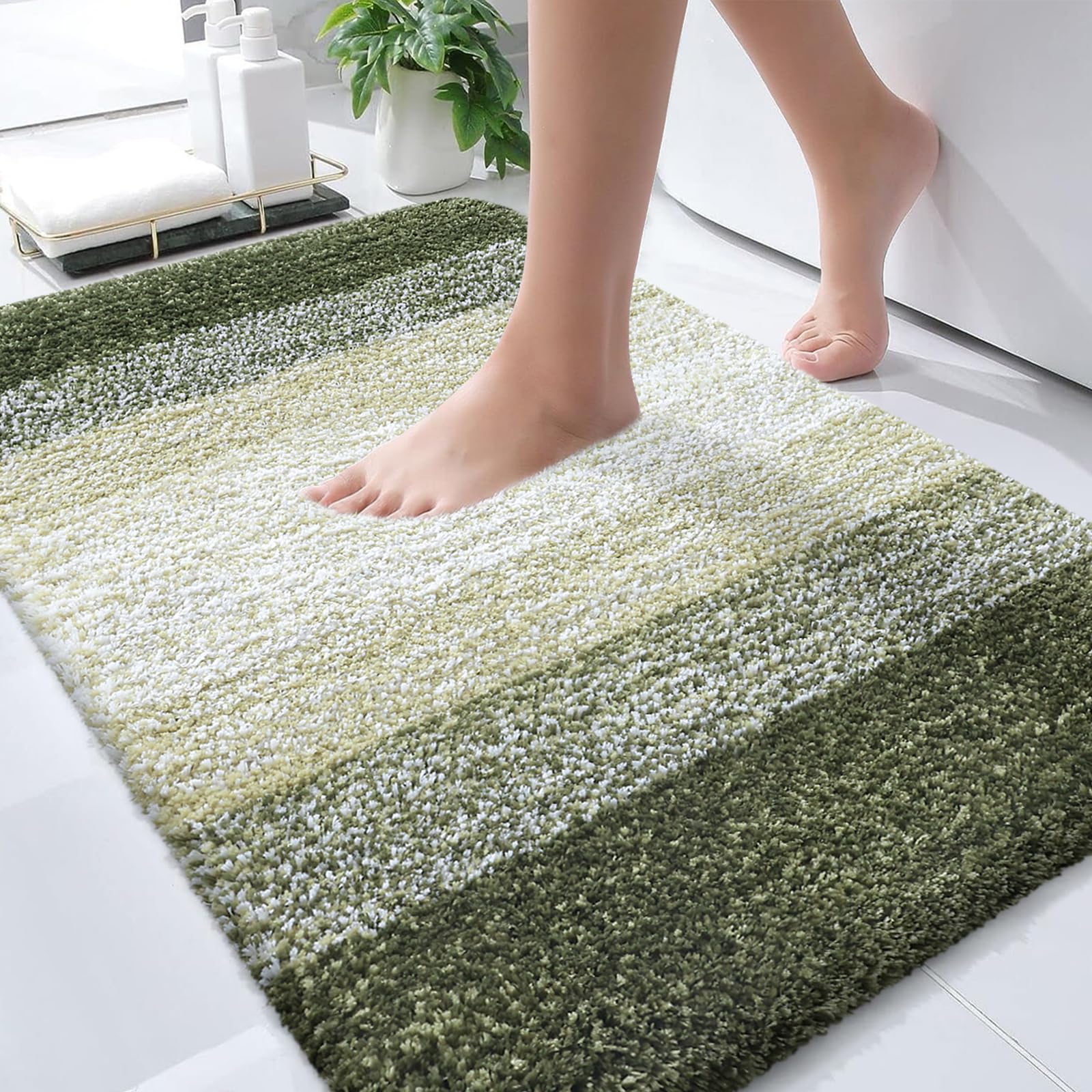 OLANLY Bathroom Rugs Mat 36x24, Extra Soft Absorbent Microfiber Bath Rugs