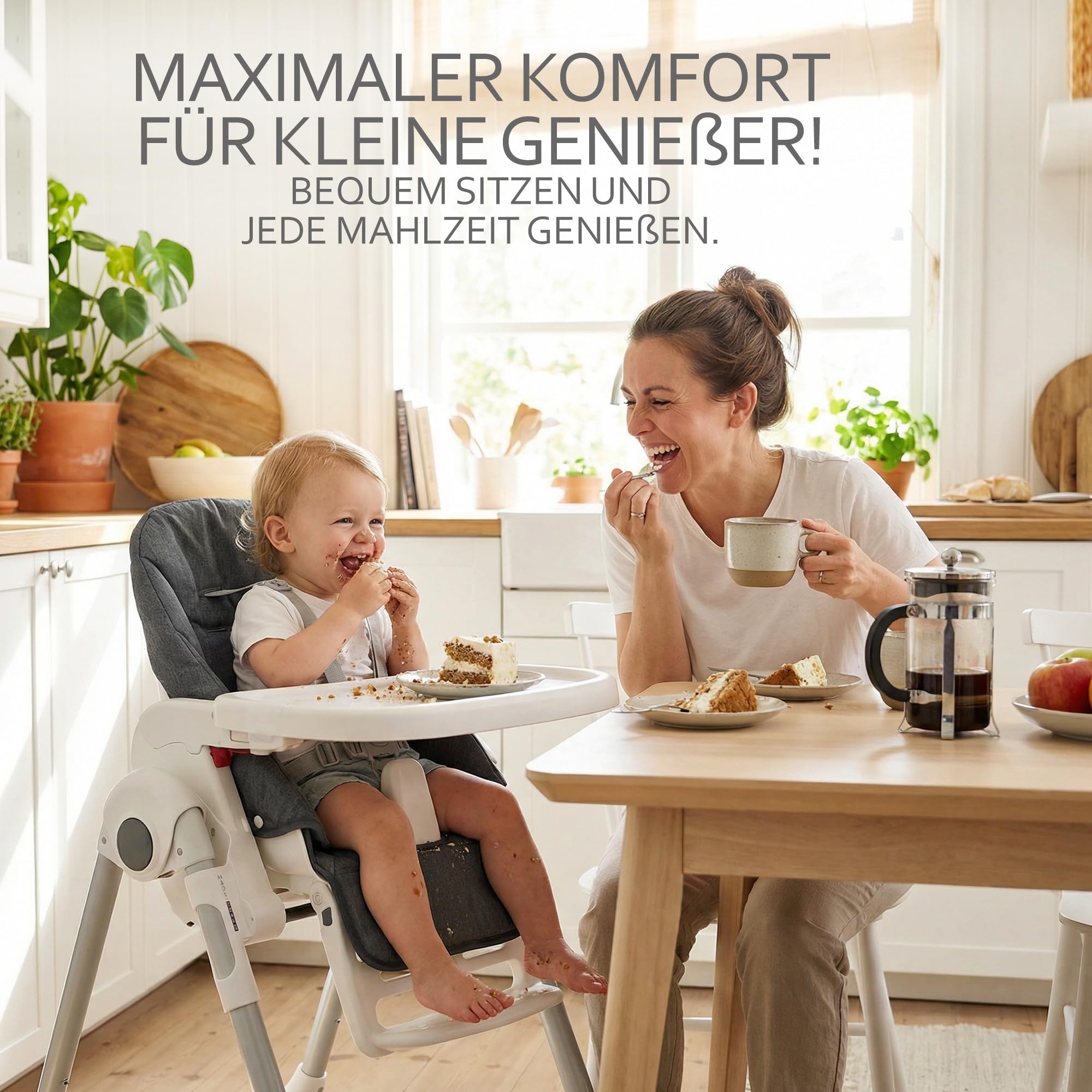 Zamieniona poszewka na poduszkę siedzącą [Poszewka na krzesełko] kompatybilna z Peg Perego Prima Pappa ZERO3 & SIESTA (ciemnoszare marmurkowane)