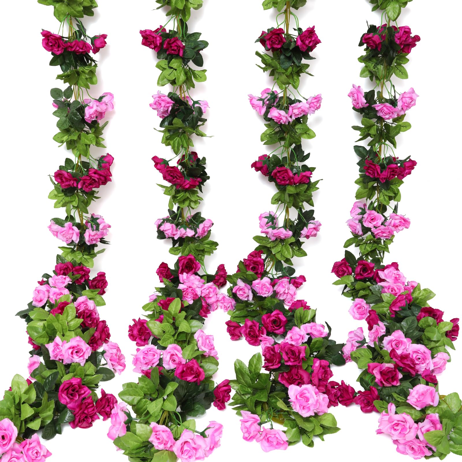 Guirlande de fleurs artificielles en soie fuchsia Floweroyal pour décoration de mariage