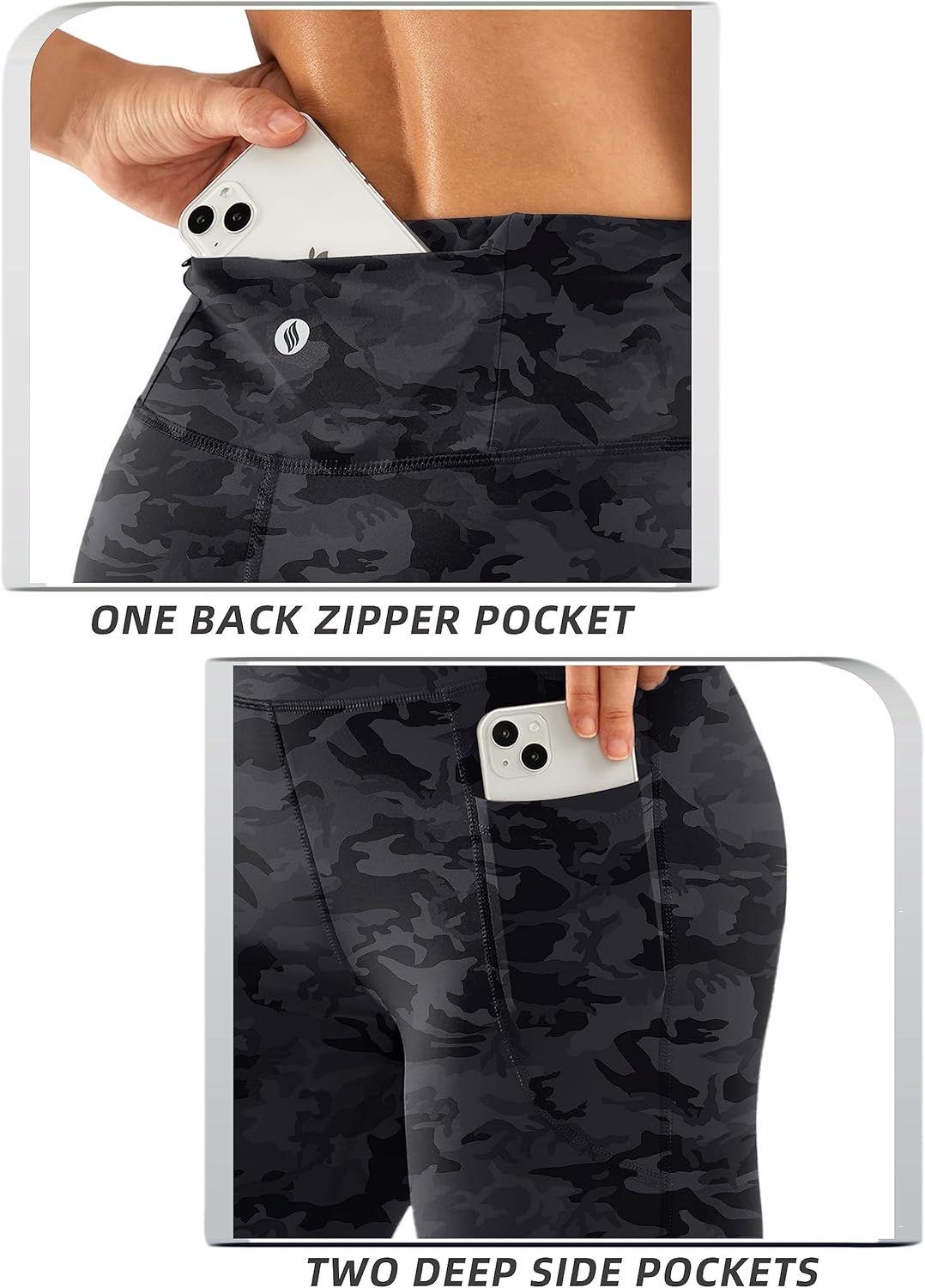 SANTINY Women's Knee Length Capri Leggings with Pockets High Waisted Workout Exercise Yoga Capris Pants for Women - Image 4