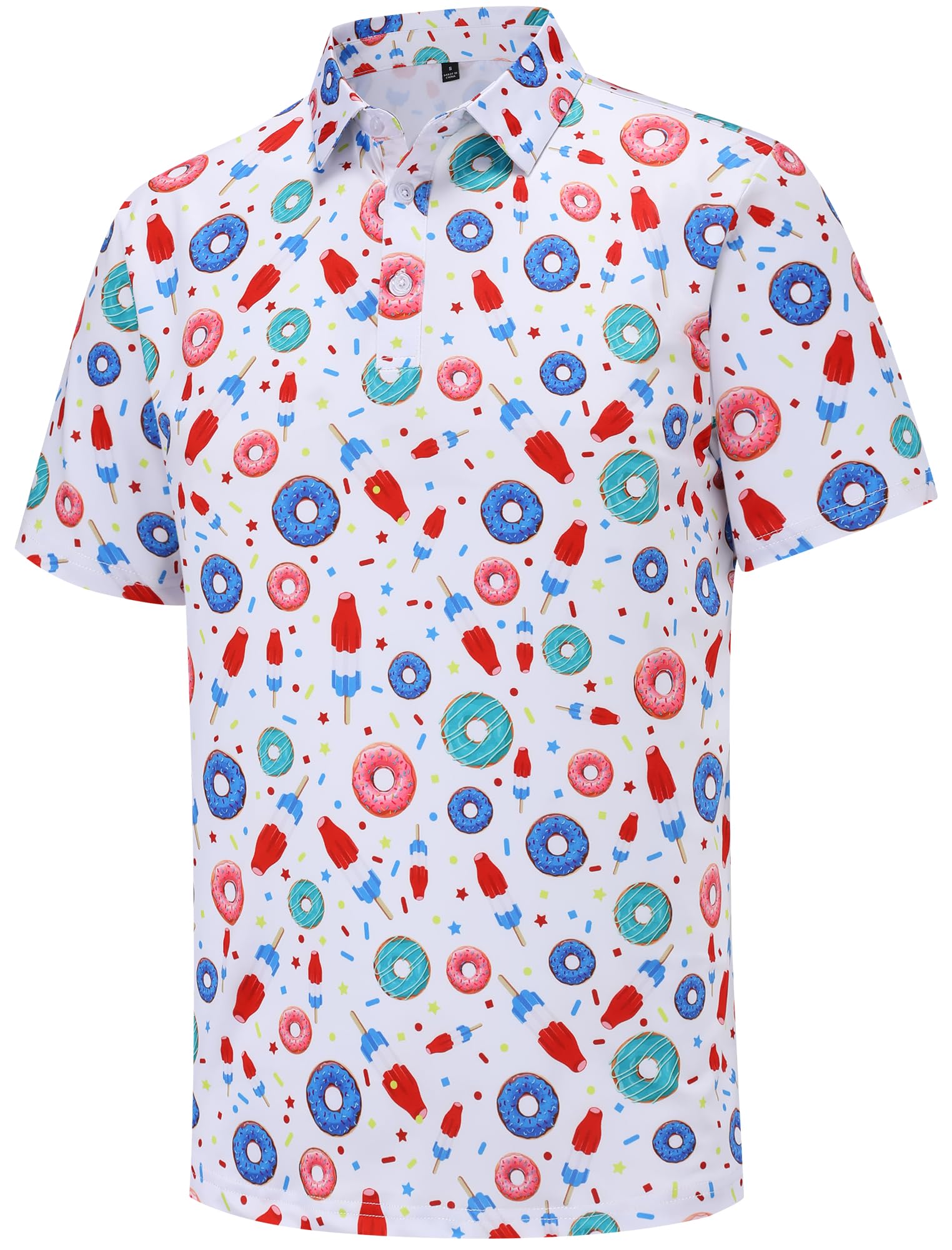 Mens Golf Polo Shirts Short Sleeve Dry Fit Performance Moisture Wicking Casual Funny Golf Polo Shirts for Men