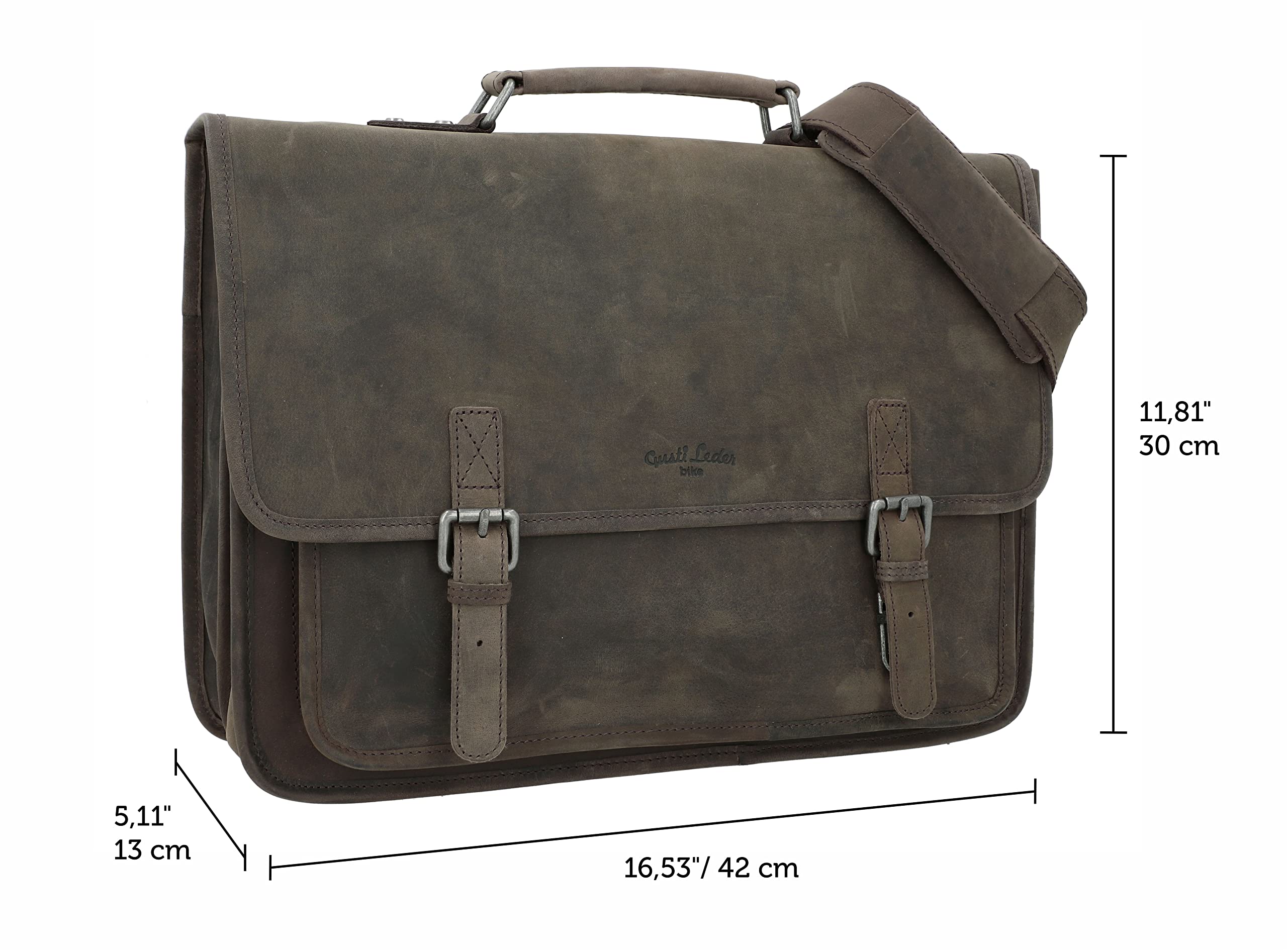 Gusti Gepäckträgertasche Leder - Matthew S. Damen und Herren Aktentasche Fahrradtasche Lehrertasche Bürotasche Arbeitstasche Ledertasche Vintage Leder