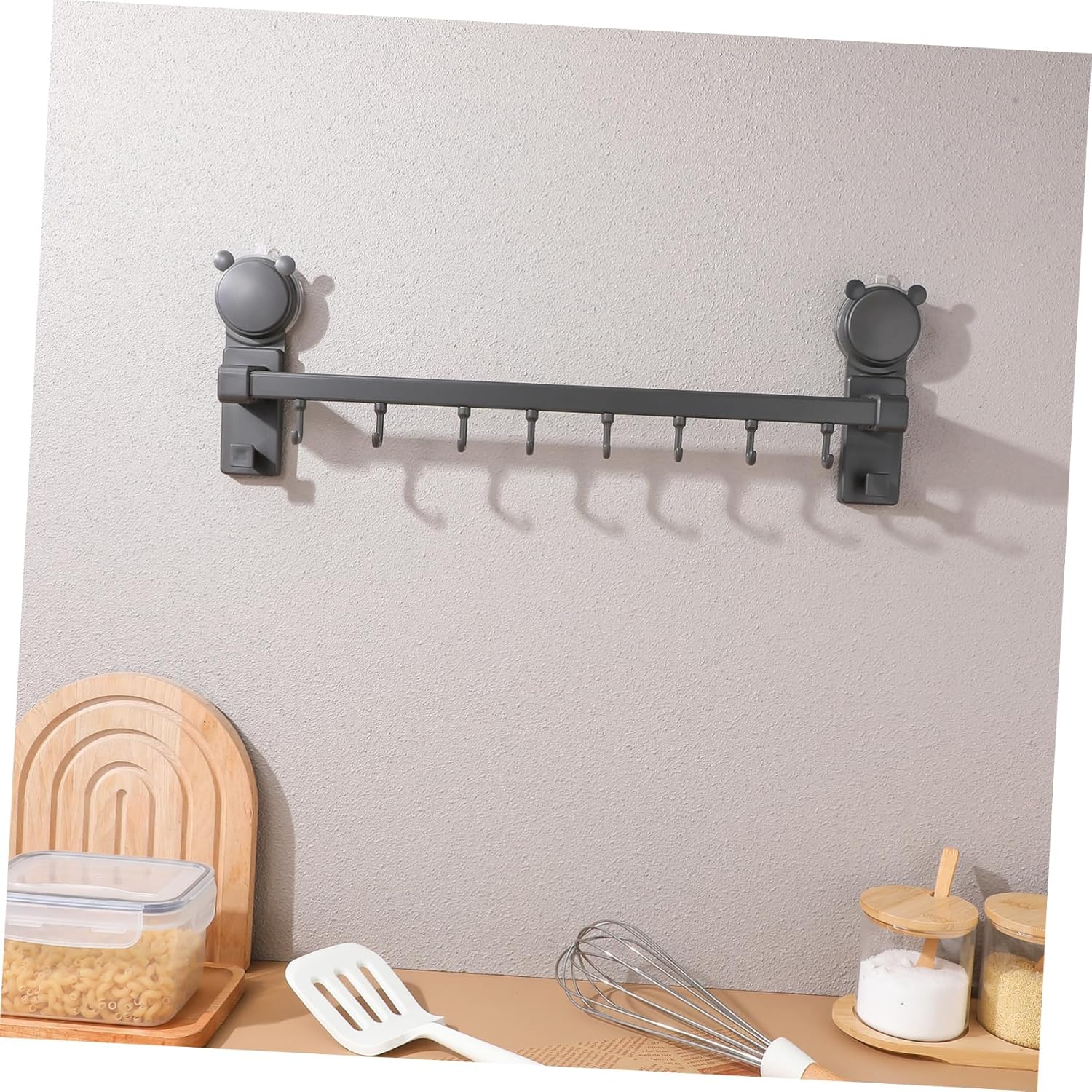 IMIKEYA Suction Cup Hooks for Shower and Kitchen Multi-Purpose Wall Rack for Towels and Utensils No Drilling Installation Stylish Finish for Home Organization