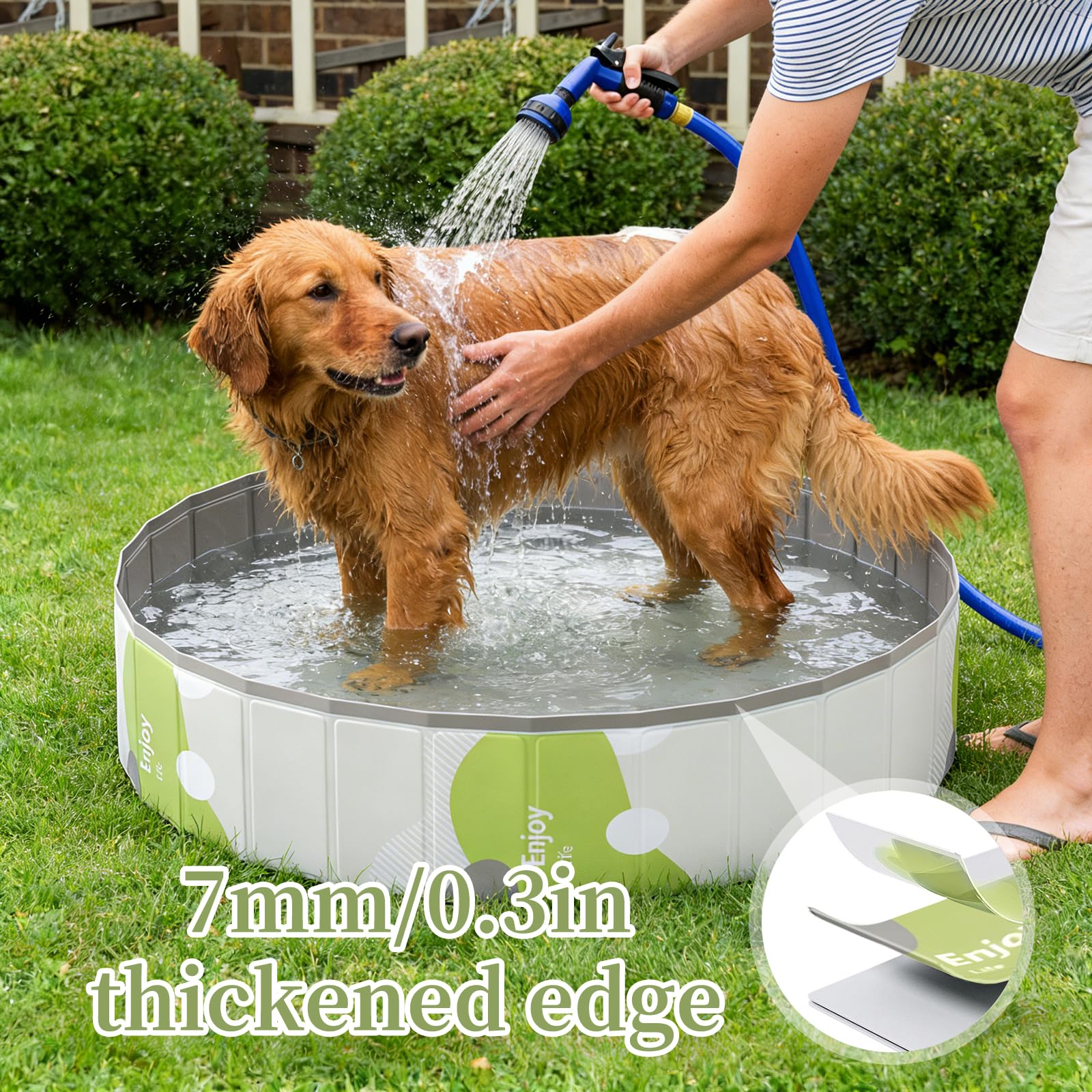 Piscine pour Chiens, pataugeoire Pliable pour Chiens, résistante à l'usure et antidérapante pour Animaux de Compagnie (Gris)