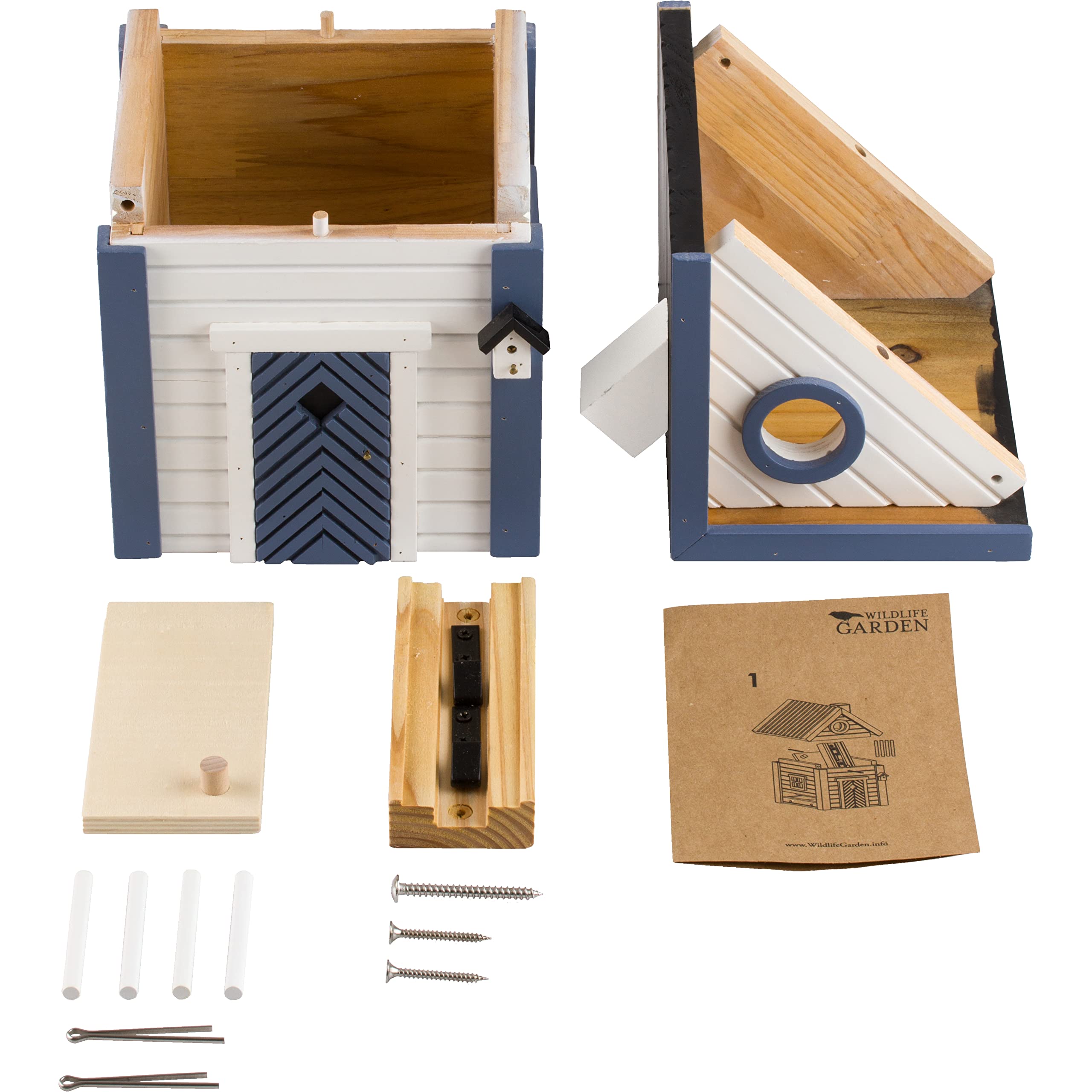 Wildlife Garden WG103 Multiholk Seeschuppen - Der Kombinierte Vogelfutterhaus und Nistkasten/Vogelhaus aus Holz