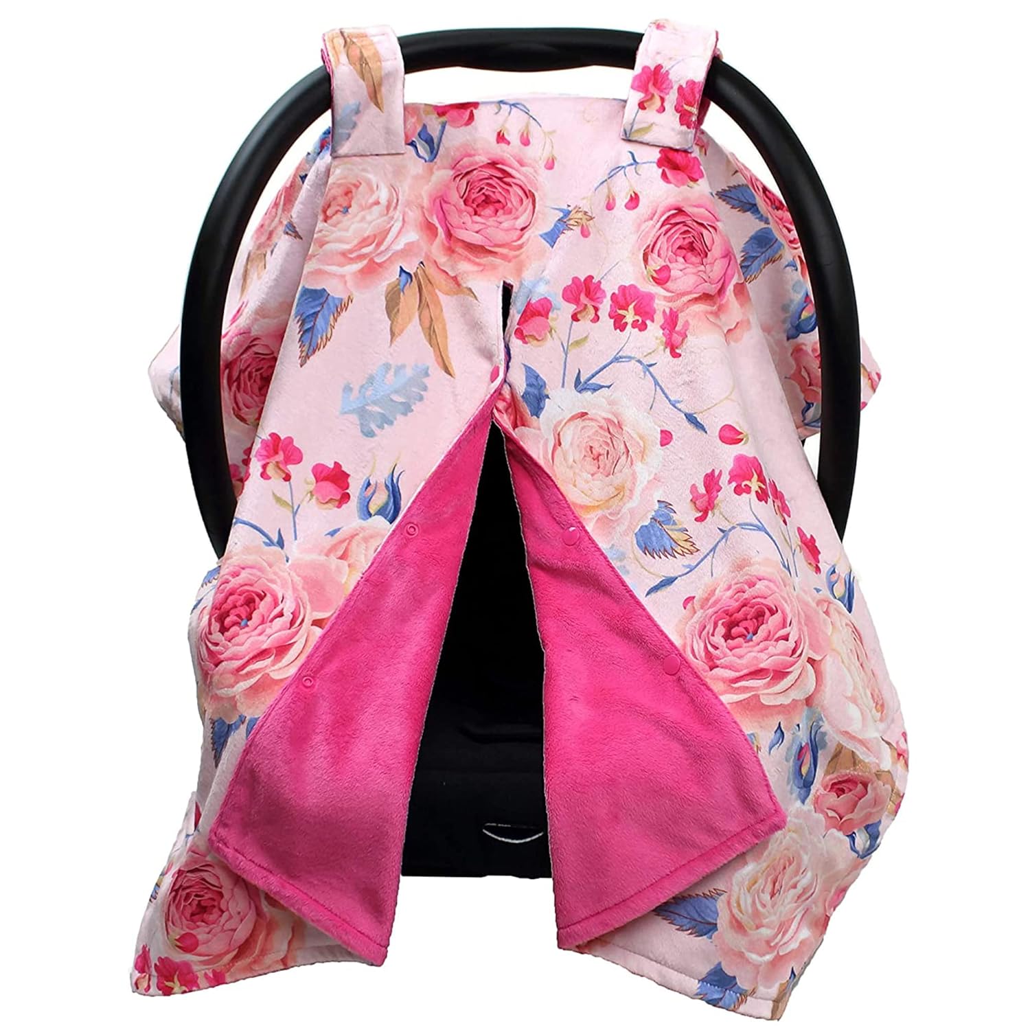 Dear Baby Gear Floral Baby Car Seat Canopy with Snap Button Opening Newborn