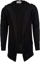 Carisma Men's cardigan long with hood, men's jacket with side pockets, long hooded jacket, men's comfortable transition jacket for men, 7601