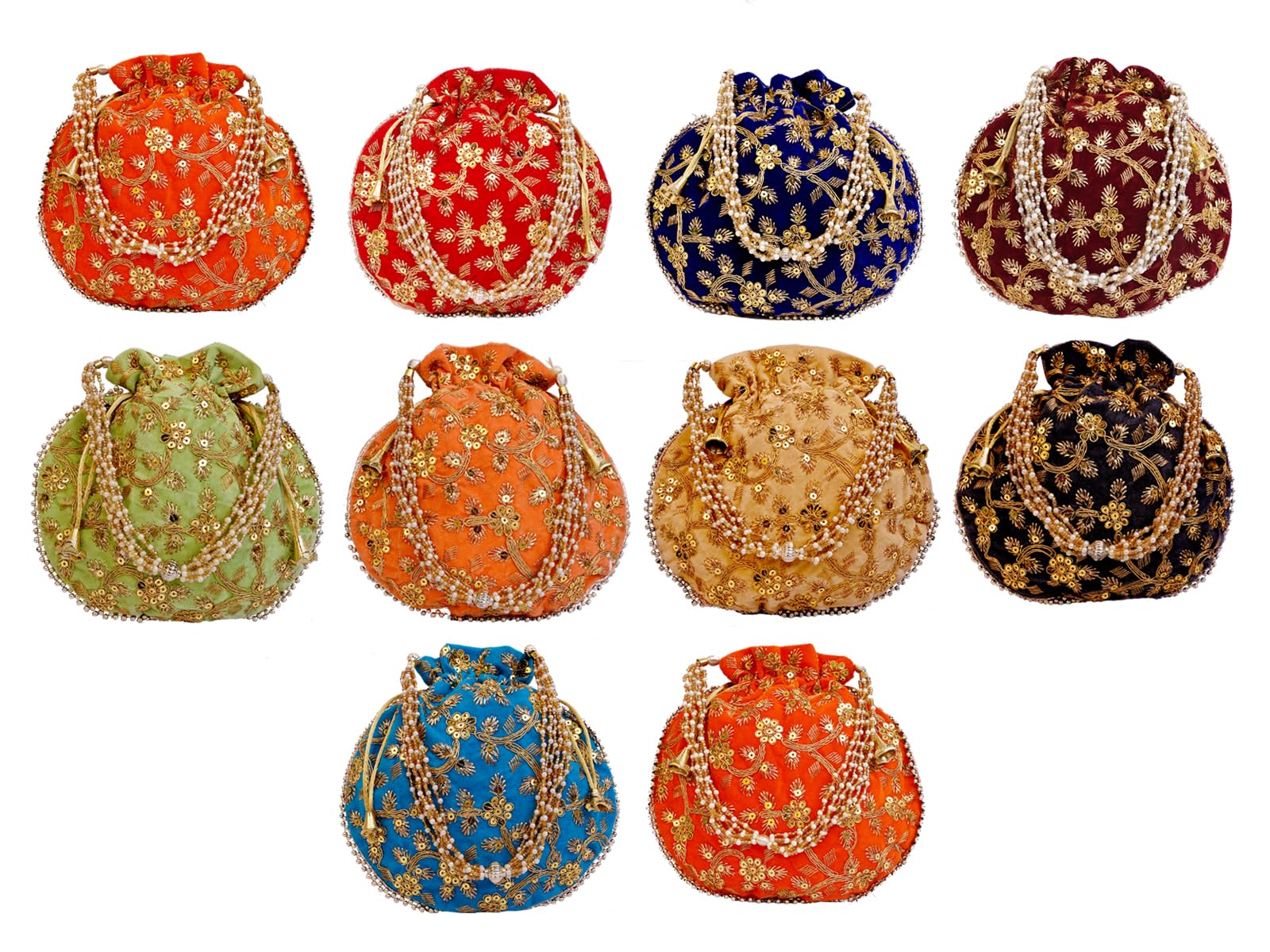 Women potli Bags valvat mirror work Anniversary for Designer Partywear Ethnic Wedding Bridal Stylish Handcrafted Embroidered Festive Luxury Handbags with Modern Bag Designs Multicolor