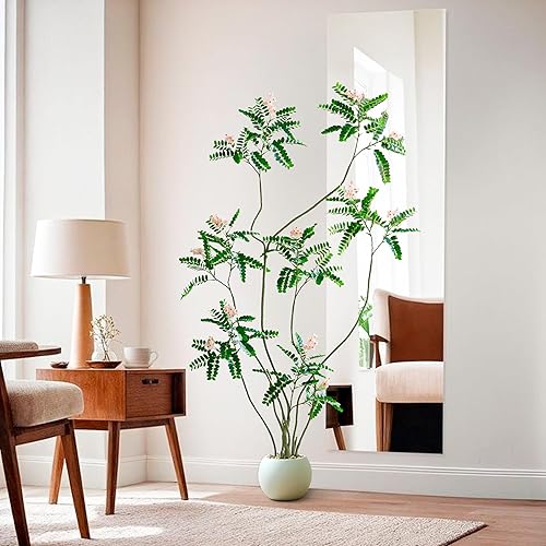 Miniatura 4 de Árbol artificial de Mahonia Fortunei – Plantas artificiales de 6 pies para interiores, planta falsa con maceta blanca, plantas de imitación de