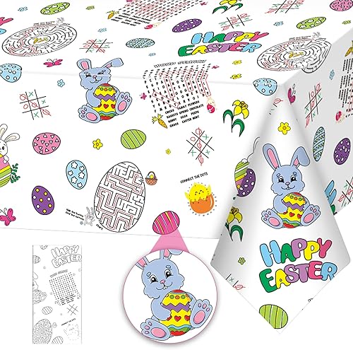 Miniatura 10 de 1 mantel de papel de actividades navideñas, mantel desechable de papel de Papá Noel, muñeco de nieve, gnomo, para niños, Navidad, invierno,