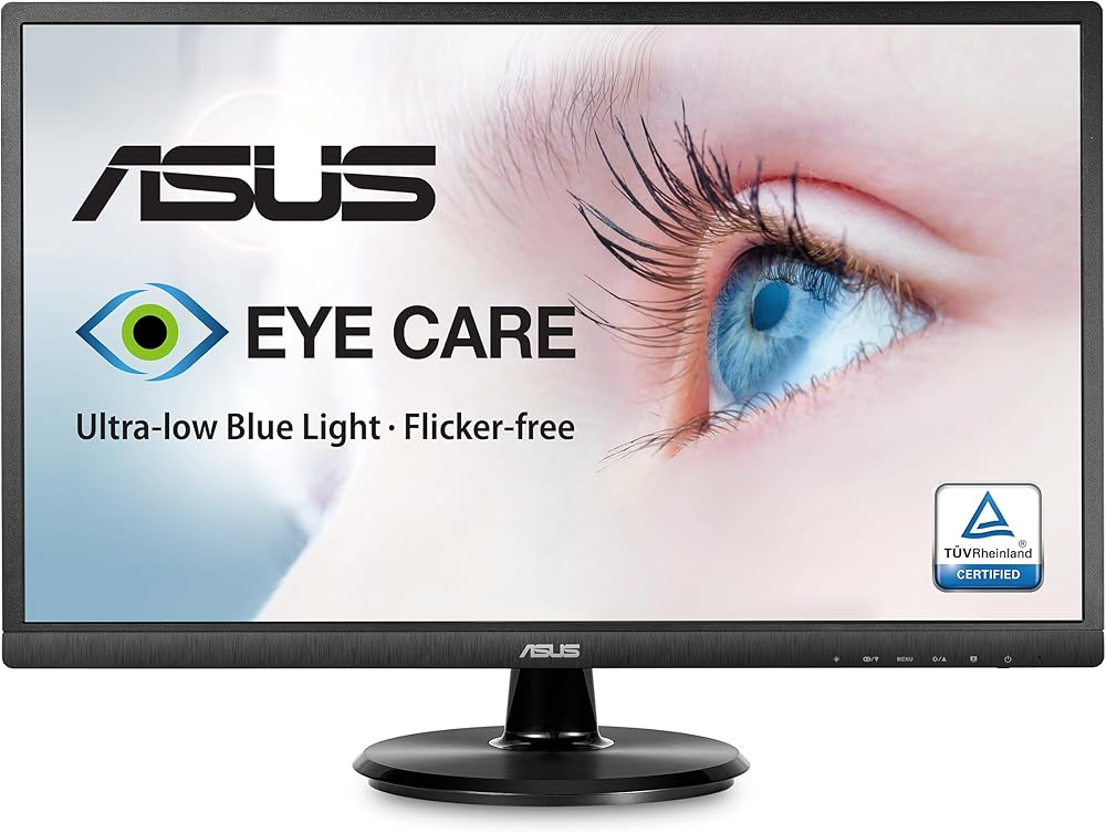 Asus VA249HE 23.8” Full HD 1080P HDMI VGA Eye Care Monitor with 178° Wide Viewing Angle - View 1
