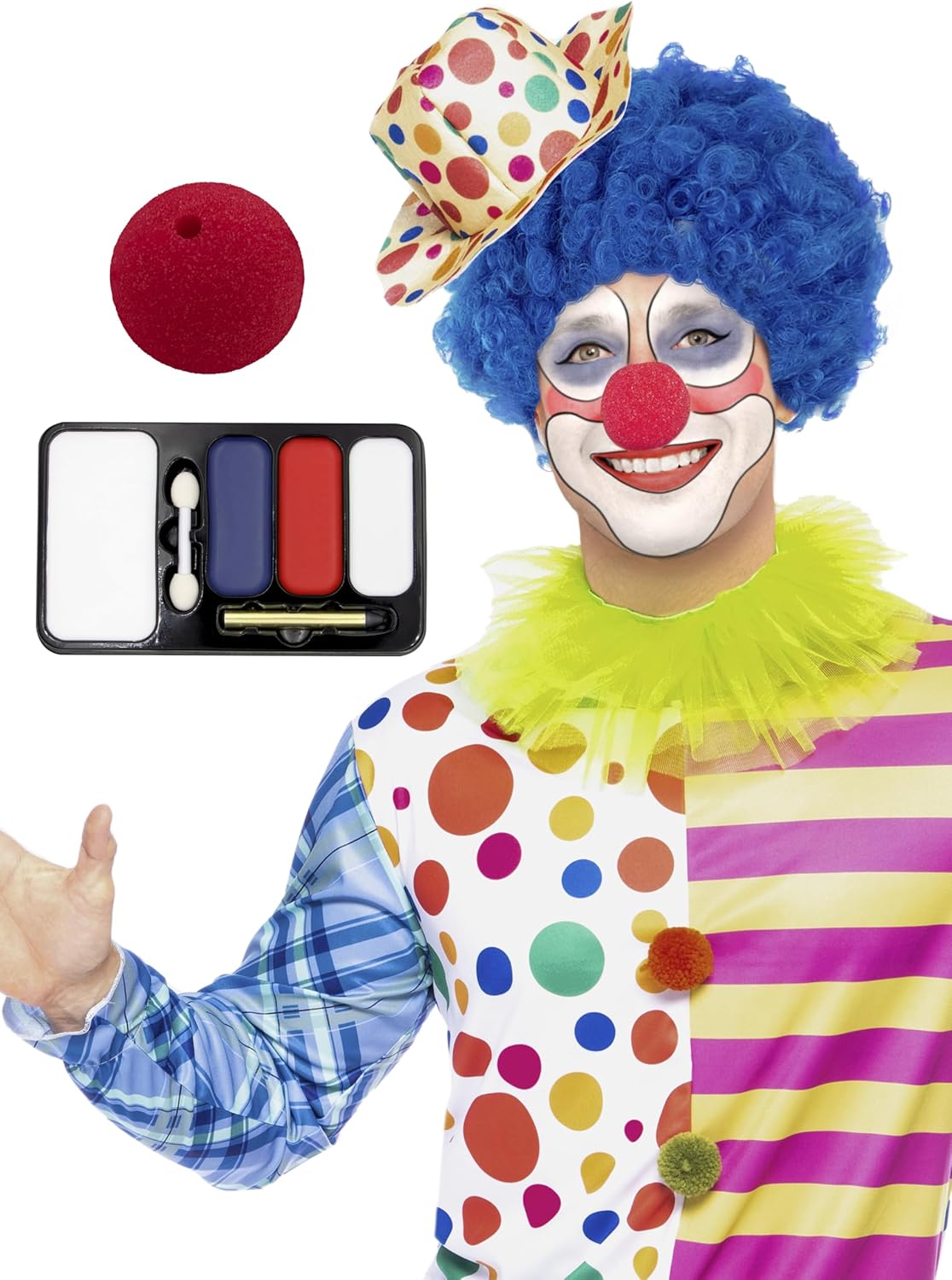 Funidelia | Clown kostuum Pagliacci, circus – kostuum en accessoires voor volwassenen voor feesten, carnaval en Halloween