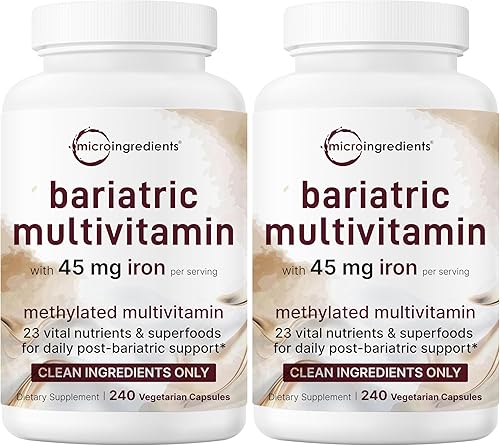 Miniatura 8 de Micro Ingredients Multivitamínico bariátrico metilado con 45 mg de hierro, 240 cápsulas vegetarianas | 23 vitaminas esenciales en 1 con D3, K2, zinc
