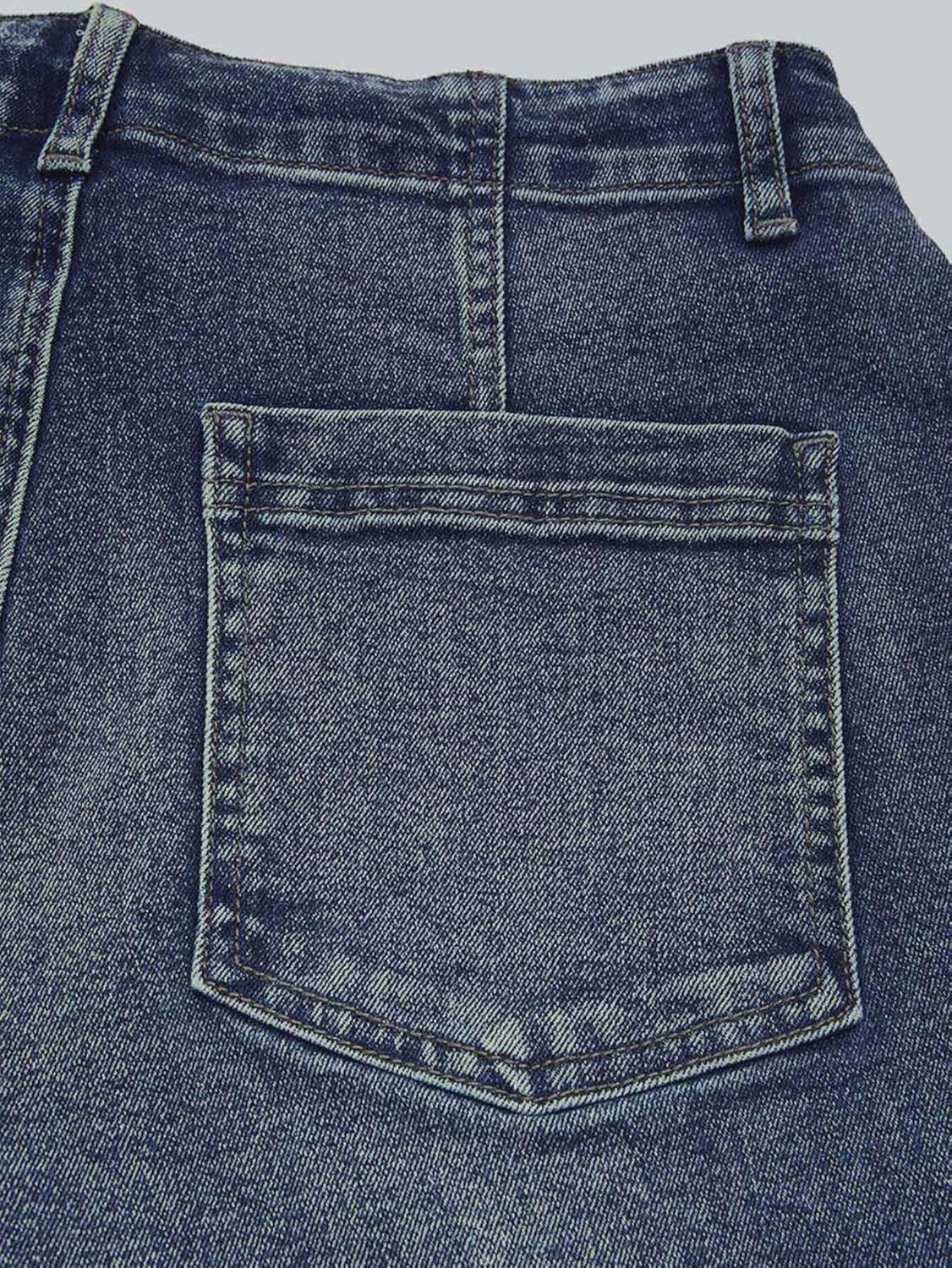 Flamingals Women’s Mid Waist Straight Leg Jeans Drawstring Cropped Jeans Women Stretchy