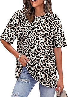 WIHOLL Oversized Tshirts for Women Summer Tops Short Sleeve T Shirts Beach Vacation Clothes