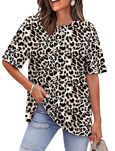 WIHOLL Oversized Tshirts for Women Summer Tops Short Sleeve T