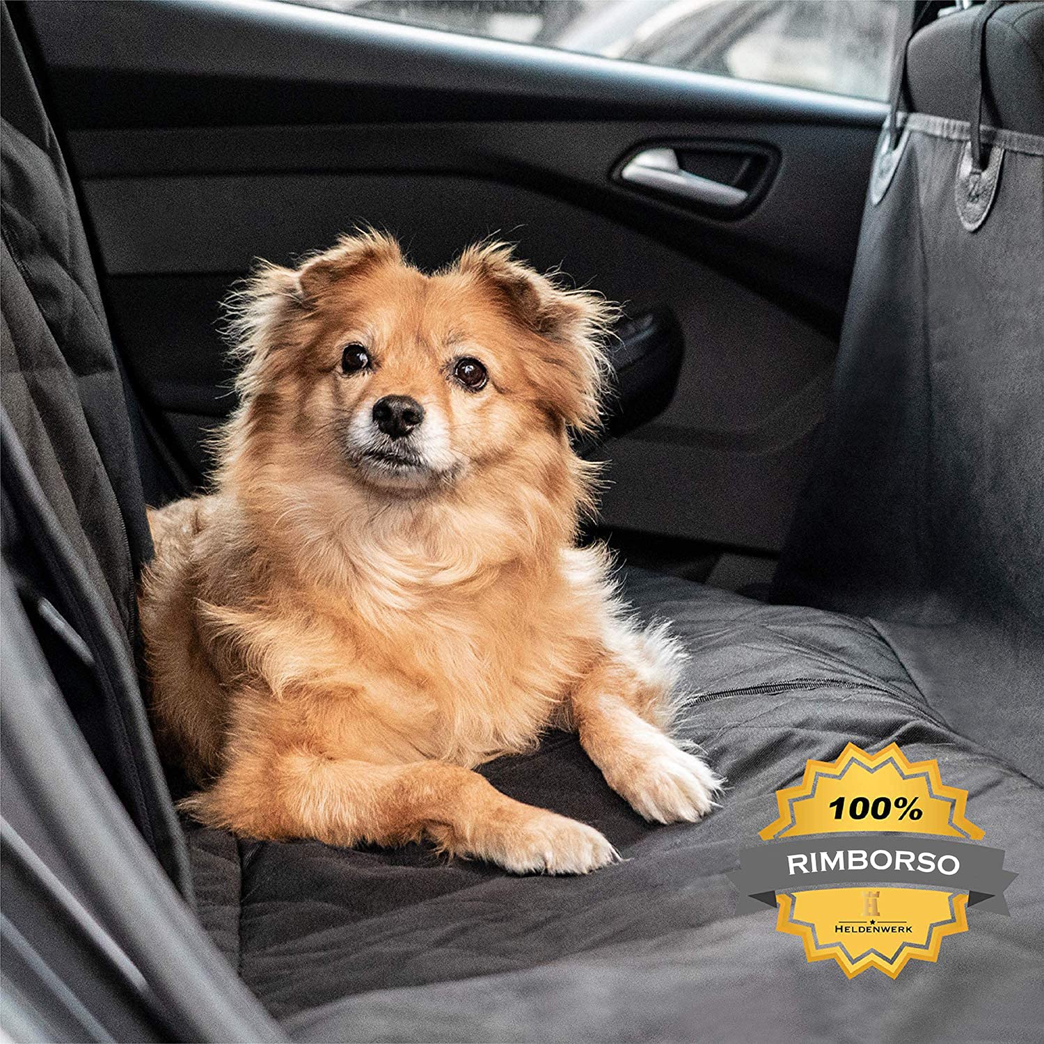 HELDENWERK Coperta protettiva per auto per cani, impermeabile e antigraffio, universale, per sedile posteriore dell'auto, con protezione laterale e finestra di visualizzazione, per cani e sedili