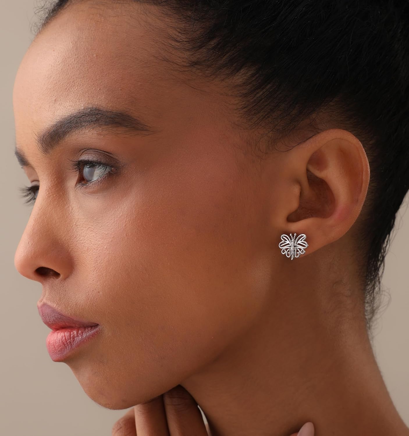 LeCalla 925 Sterling Silver Stud Earrings | Lightweight Real 925 Silver Hypoallergenic Stud Jewelry | Medium & Small Stud Drop Earrings for Women Birthday Party Gift