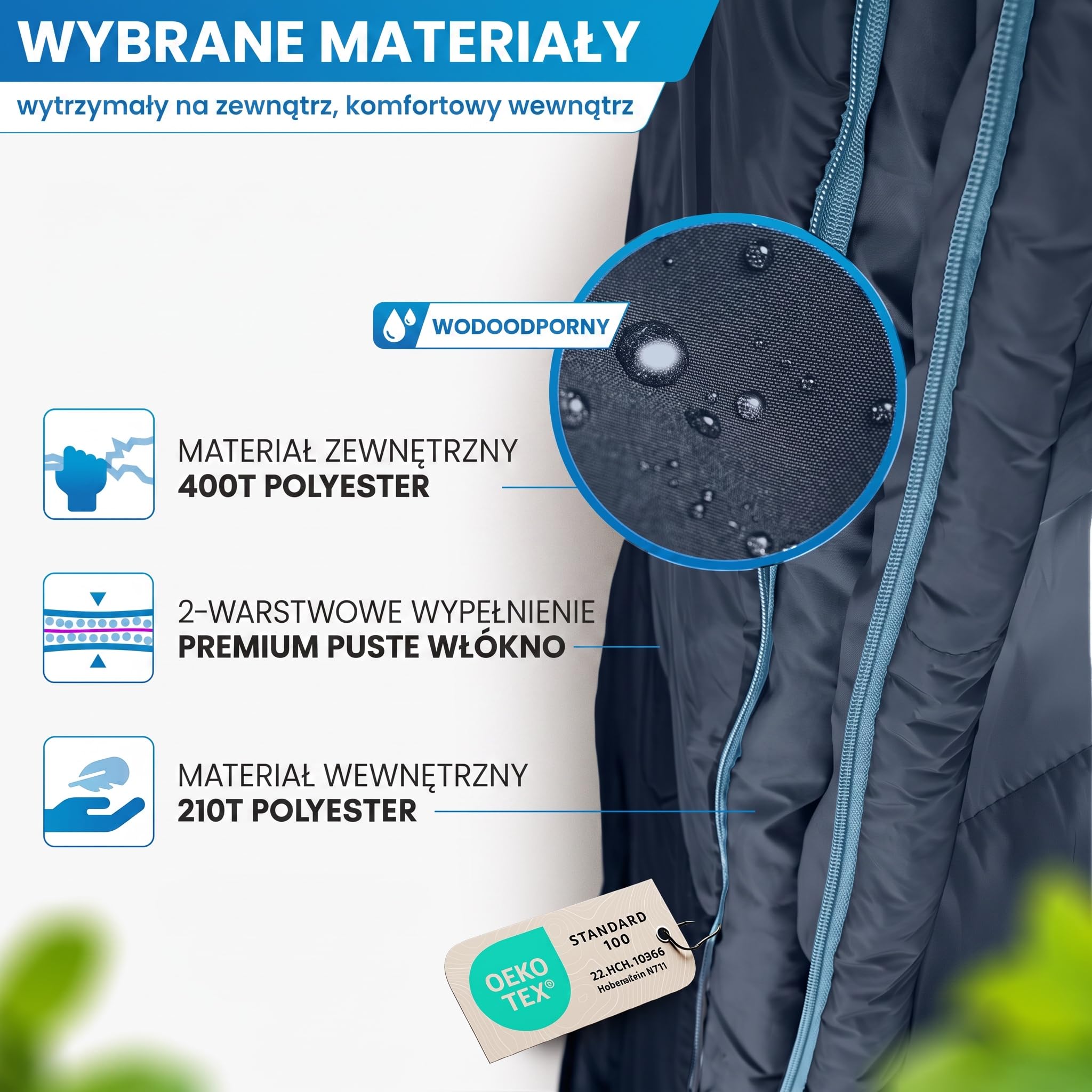 NORDMUT® Śpiwór podwójny XXL z zamkiem premium YKK dwukierunkowym – Przytulny śpiwór dla 2 osób ekstra szeroki & duży – dla 2 osób z optymalną izolacją