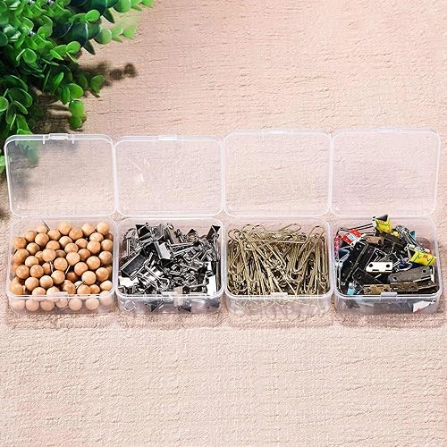 Miniatura 6 de SATINIOR 12 unidades de cajas de almacenamiento de cuentas de plástico transparente con tapa y bisagras para cuentas y más