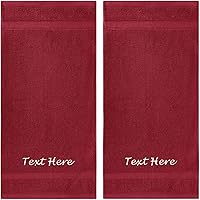 Vista 42 de Personalized Passion Juego de 2 toallas con texto bordado personalizado, 16 x 27 pulgadas, altamente absorbentes y súper suaves, toallas de mano