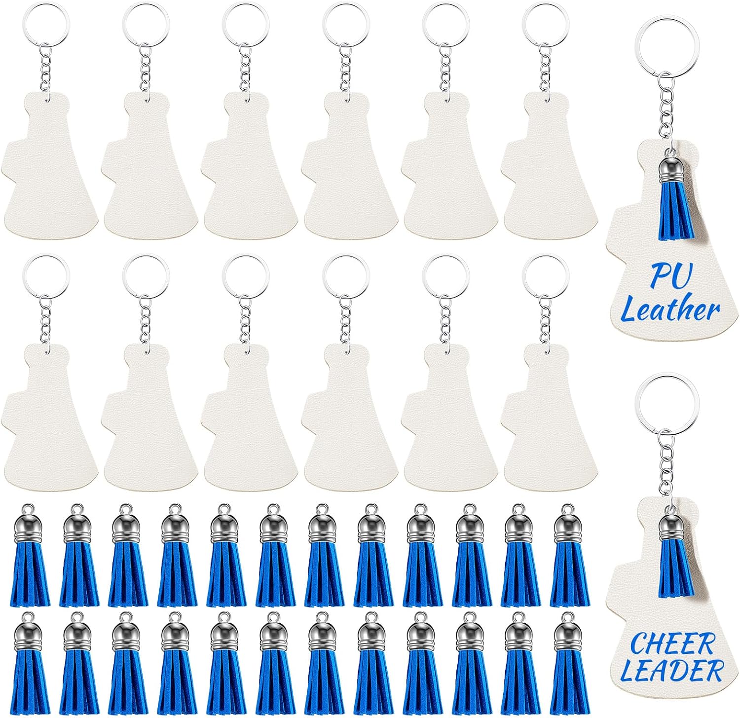 Amazon.com: Equsion 72 Pcs PU Leather Cheer Megaphone Key Chains Bulk ...