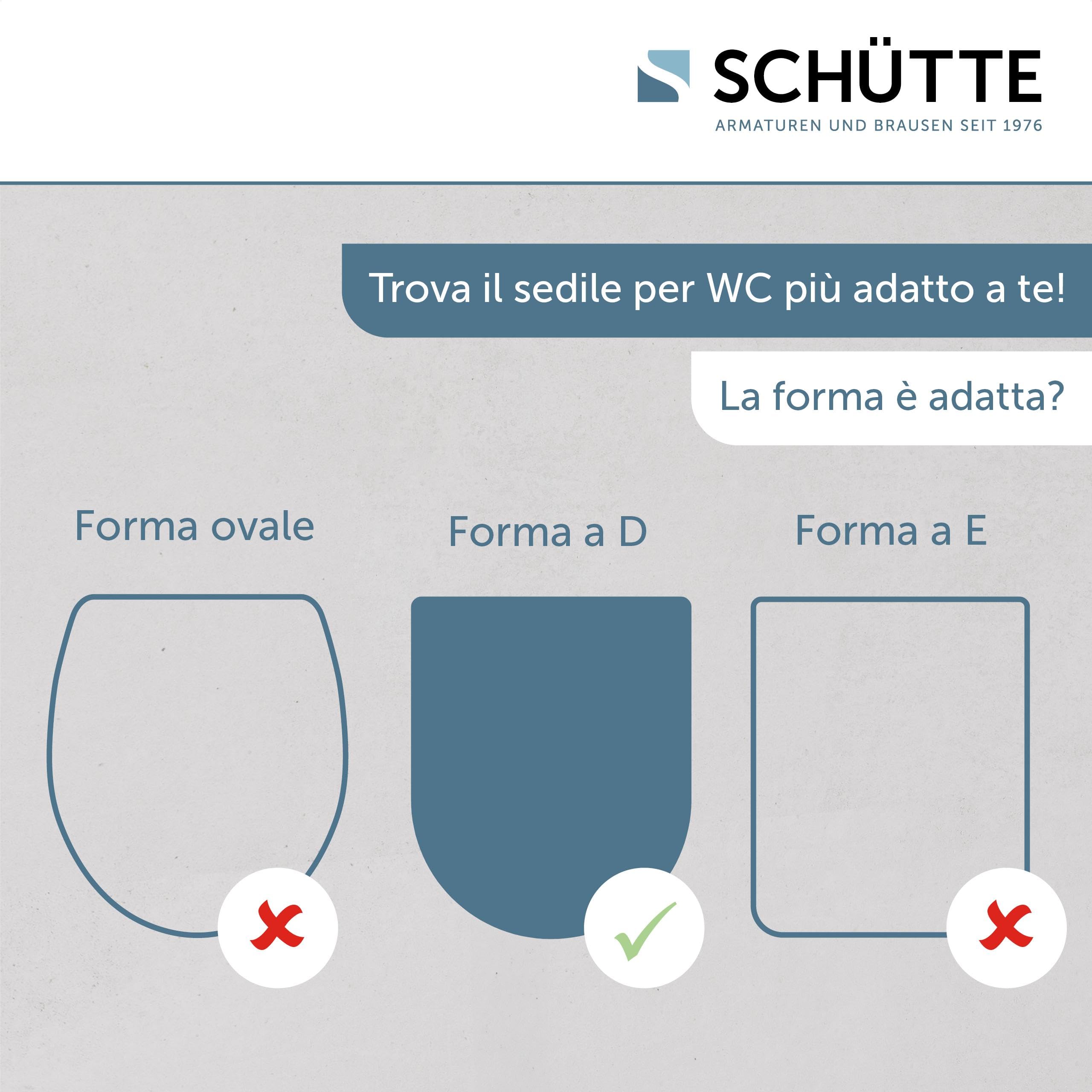 Sedile WC a forma di D con abbassamento automatico, certificato TÜV, coperchio rimovibile in materiale infrangibile, facile da montare con stencil di montaggio, coperchio WC e occhiali portata fino a