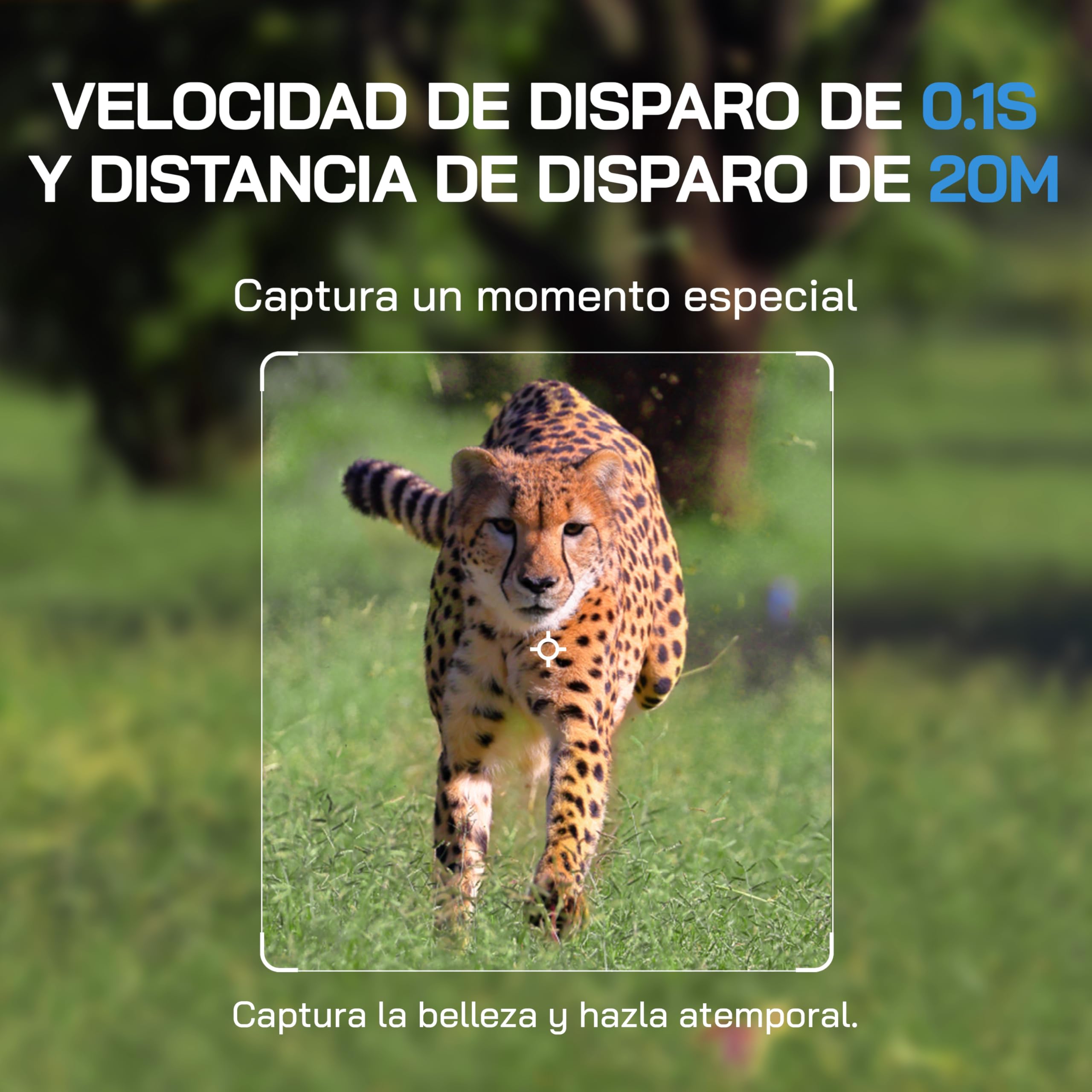 WOLFANG Cámara de Caza WiFi 4K 64MP, Camara Fototrampeo con 0.1s Velocidad de Disparo, Visión Nocturna, Diseño de Temporizadorn, IP66 para Vida Silvestre y Monitoreo de Seguridad