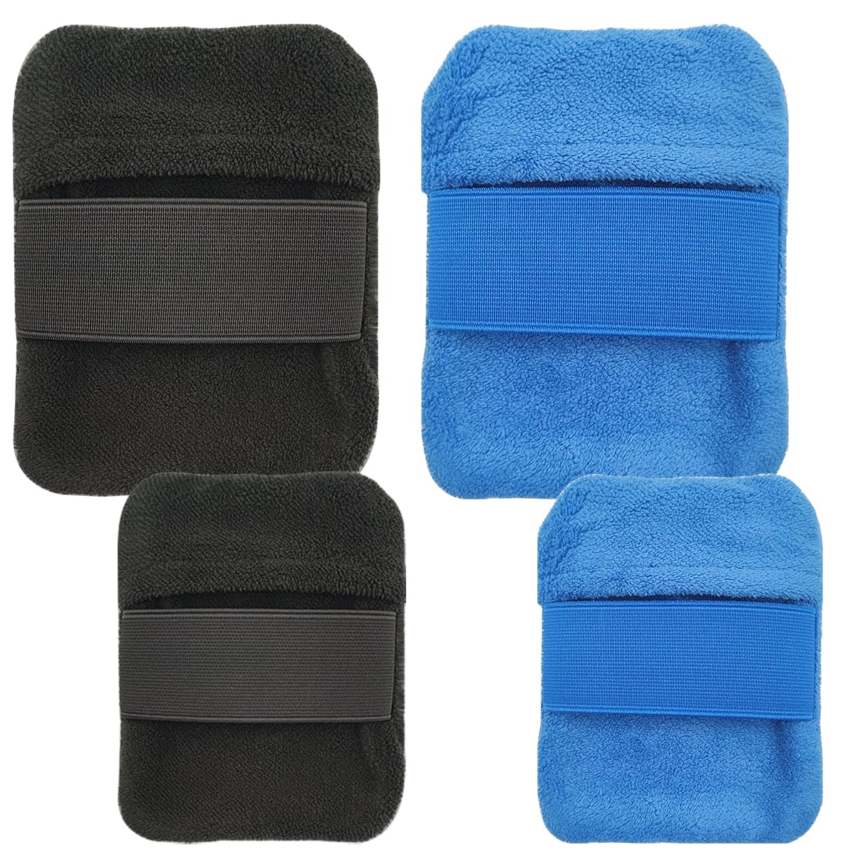 DanziX Sand Removal Bag,4PCS Sand Remover for Beach,Reusable Sand Wipe Off Mitt Accessories for Holiday Camping, Outdoor Surf, Summer Beach Party-Blue&Grey