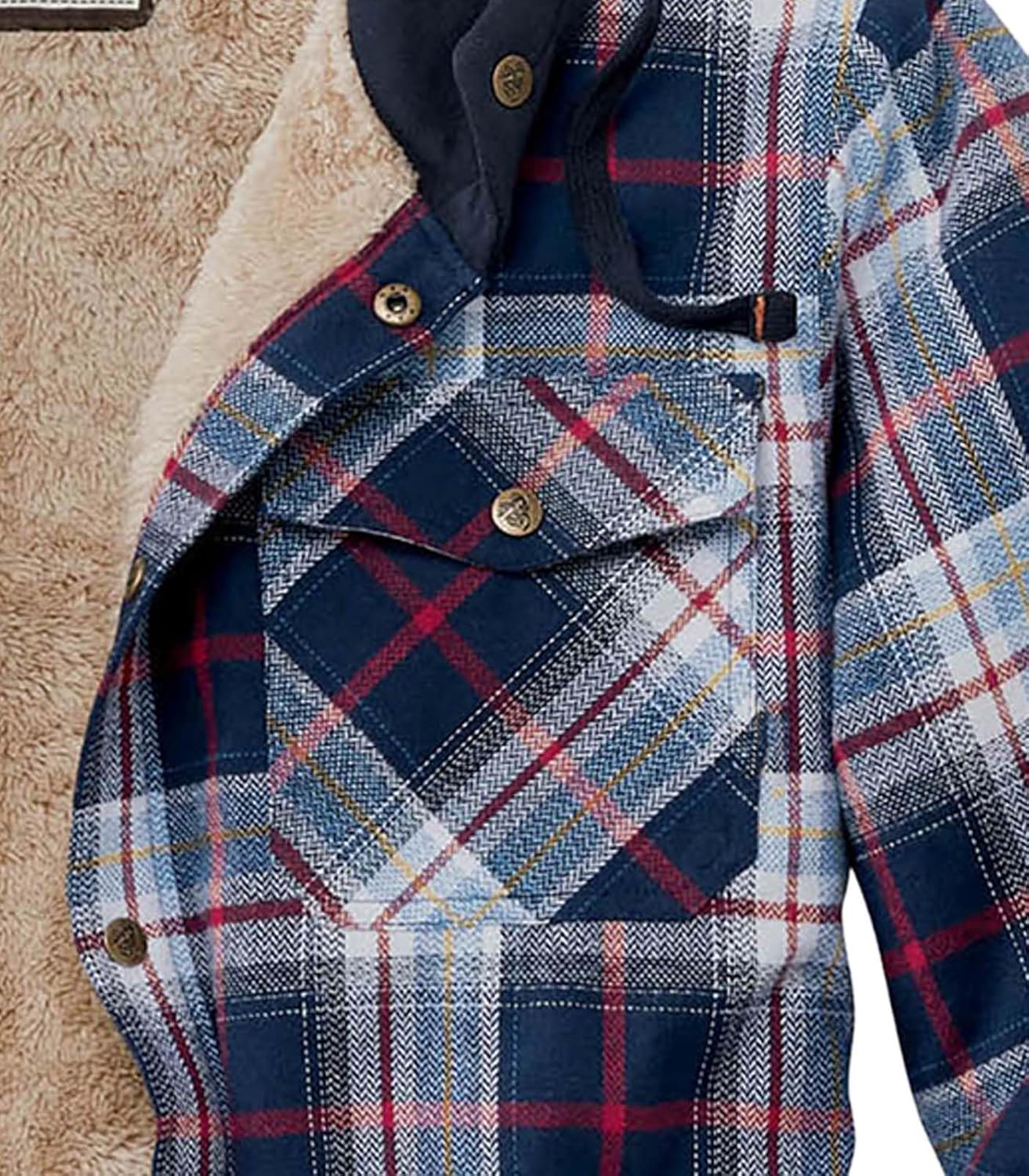 Legendary Whitetails Men's Hooded Shirt Jacket Plaid Flannel Berber Lined Polyfill Insulated - Image 6