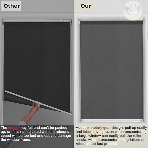 Miniatura 6 de Sulugood Persianas enrollables con filtro de luz para ventanas, persianas enrollables de tela con aislamiento térmico, protección UV, fácil