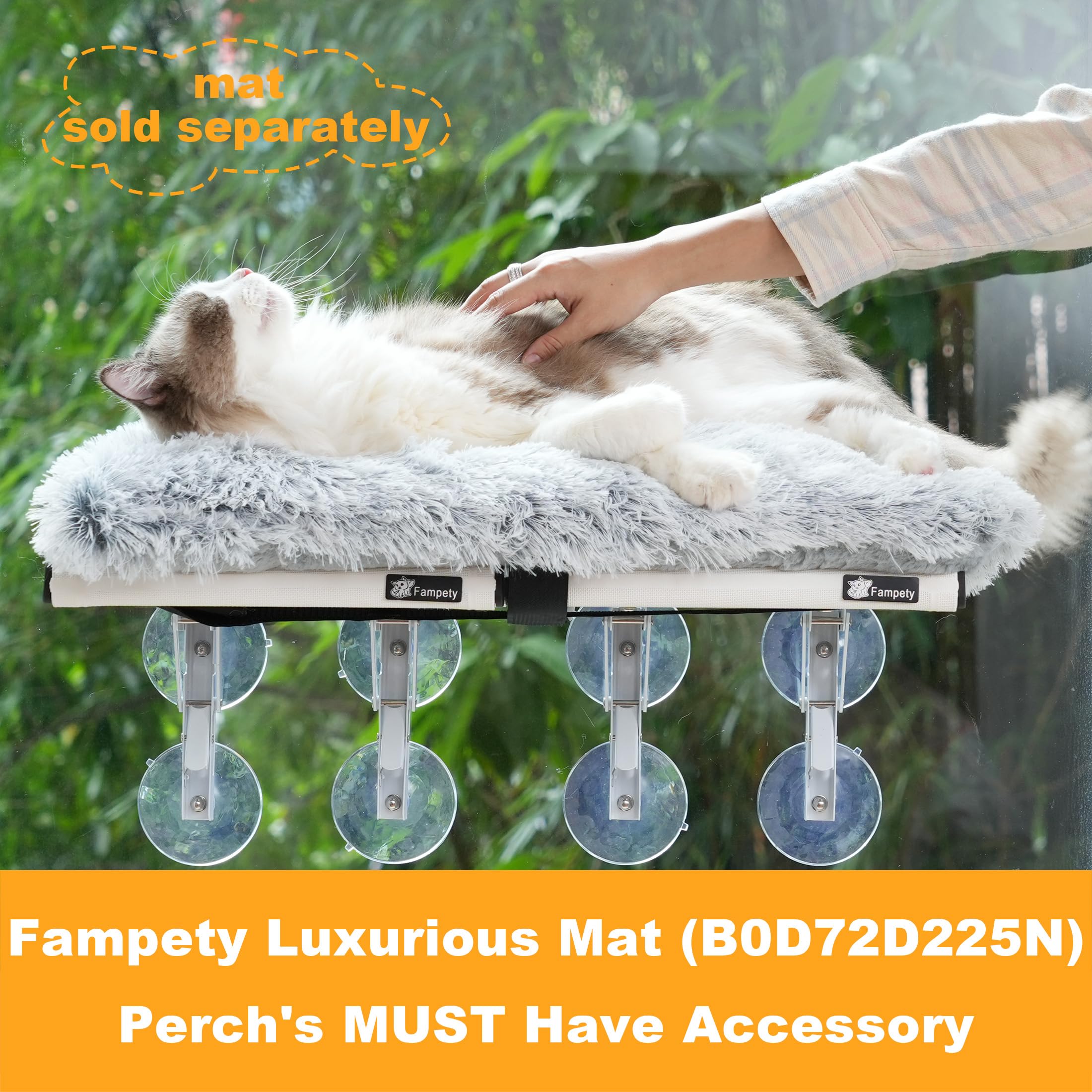 Percha para ventana de gato, 58,4 cm, color blanco