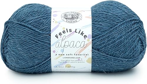 Lion Brand Yarn Se siente como hilo de alpaca, mezclilla