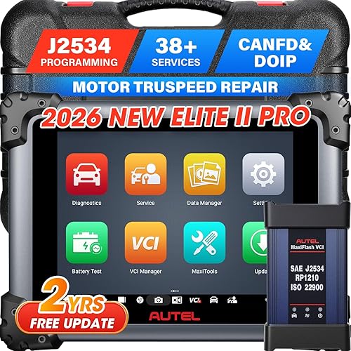 Autel MaxiSys Elite II Pro Scanner, 2026 Elite 2 Pro with 2 Years Update, J2534 Tool as MS Ultra MS909 MS919 Up of MS908S PRO II MK908P, Motor TruSpeed Repair, 40+ Resets, 3K+ Active Test, DOIP CANFD