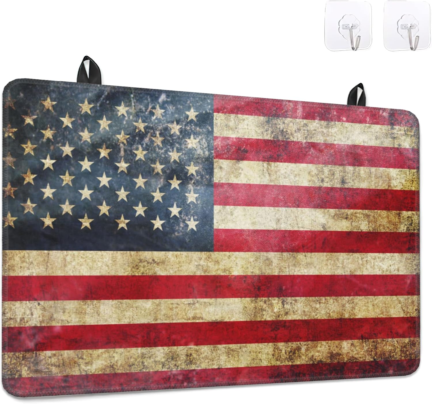 Electric Stove Top Cover, Retro American Flag Heat Resistant Glass Stove Top Covers- Multipurpose Protector for Electric Stoves and Kitchen Surfaces,Dishwasher Safe Natural Rubber (28″x19.5″)