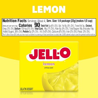 Jell-O Lemon Gelatin Dessert Mix, 3 oz Box