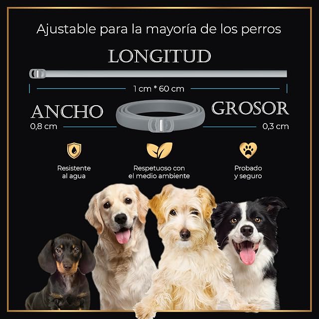 Foto 6 de 6 de Pack 4 Collares Antiparasitarios para Perros, 24 Meses de Protección contra Pulgas, Garrapatas y Mosquitos