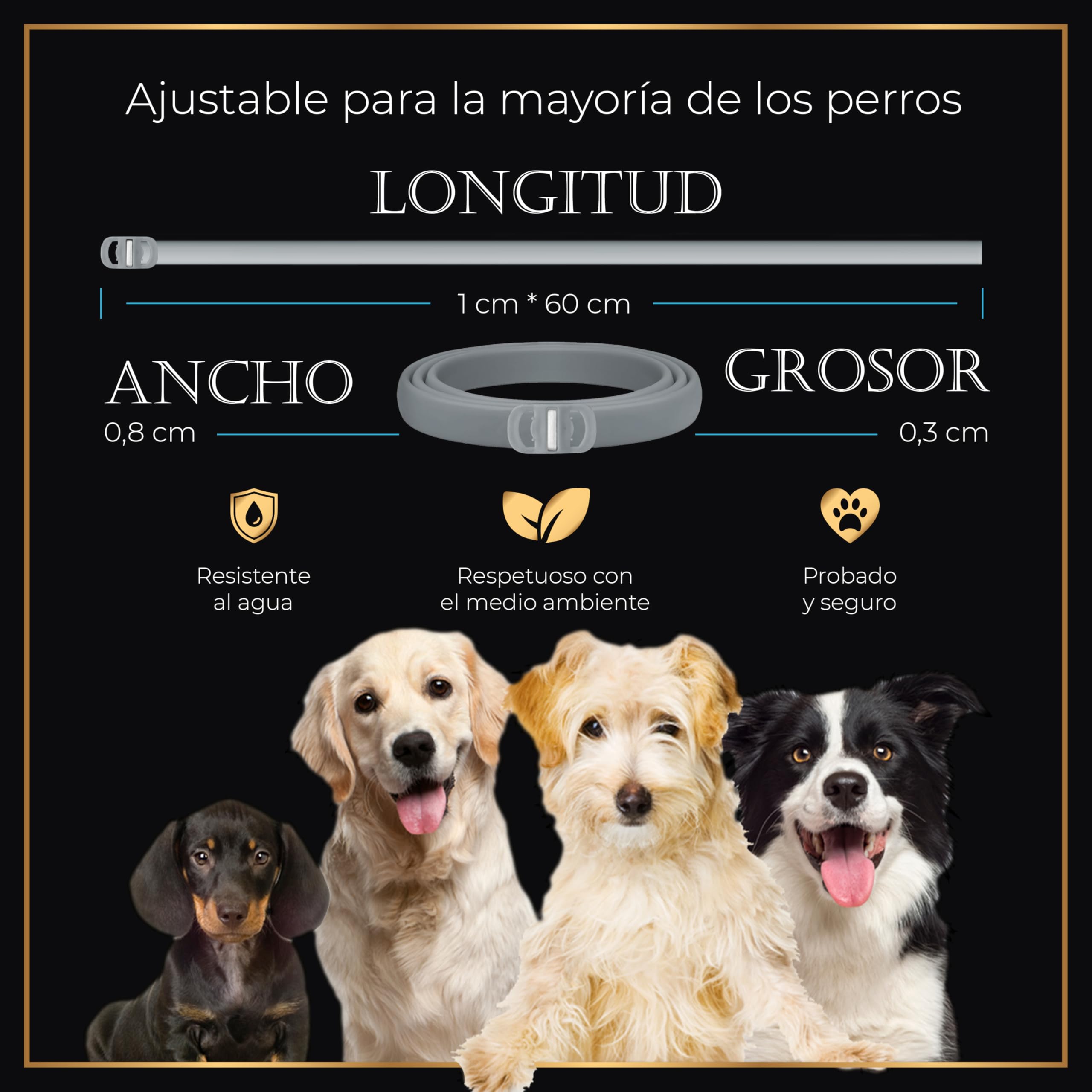 Pack 4 Collares Antiparasitarios para Perros, 24 Meses de Protección contra Pulgas, Garrapatas y Mosquitos - 100% Natural, Impermeable, Ajustable, para Todos los Tamaños. — view 6