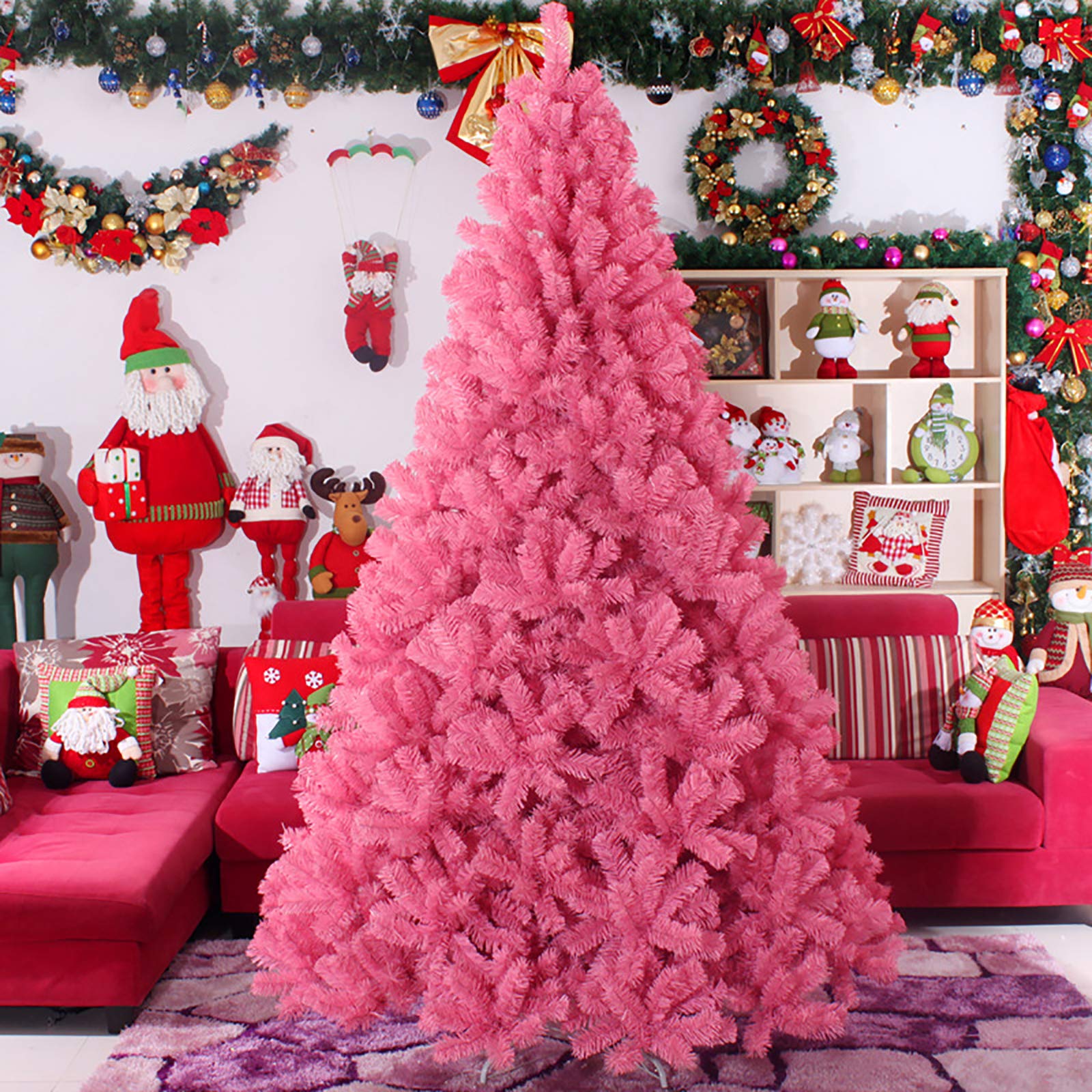 Albero Di Natale Artificiale In PVC 120cm - Leggero, Multicolore, Con Cerniera E Supporto Metallico, Facile Montaggio