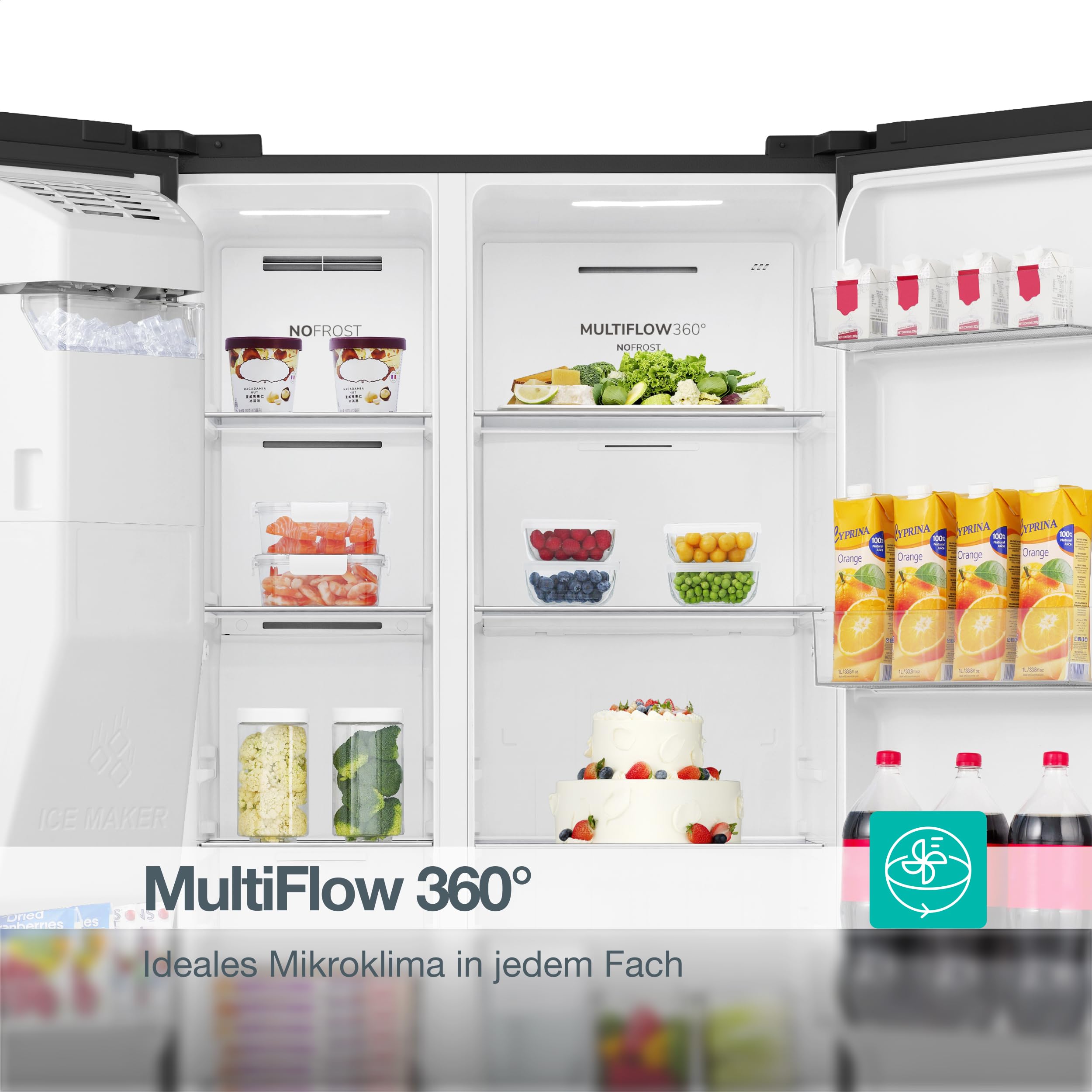 Gorenje NRS917C61BX Kühl-Gefrierkombination/Freistehend/Side-by-Side/ 528 Liter/EEK C/ 37dB/ Eis&Wasserspender/NoFrost Plus/MultiFlow 360°/ FastFreeze/ (B×H×T): 91,1 × 178,6 × 61,5 cm/Schwarz